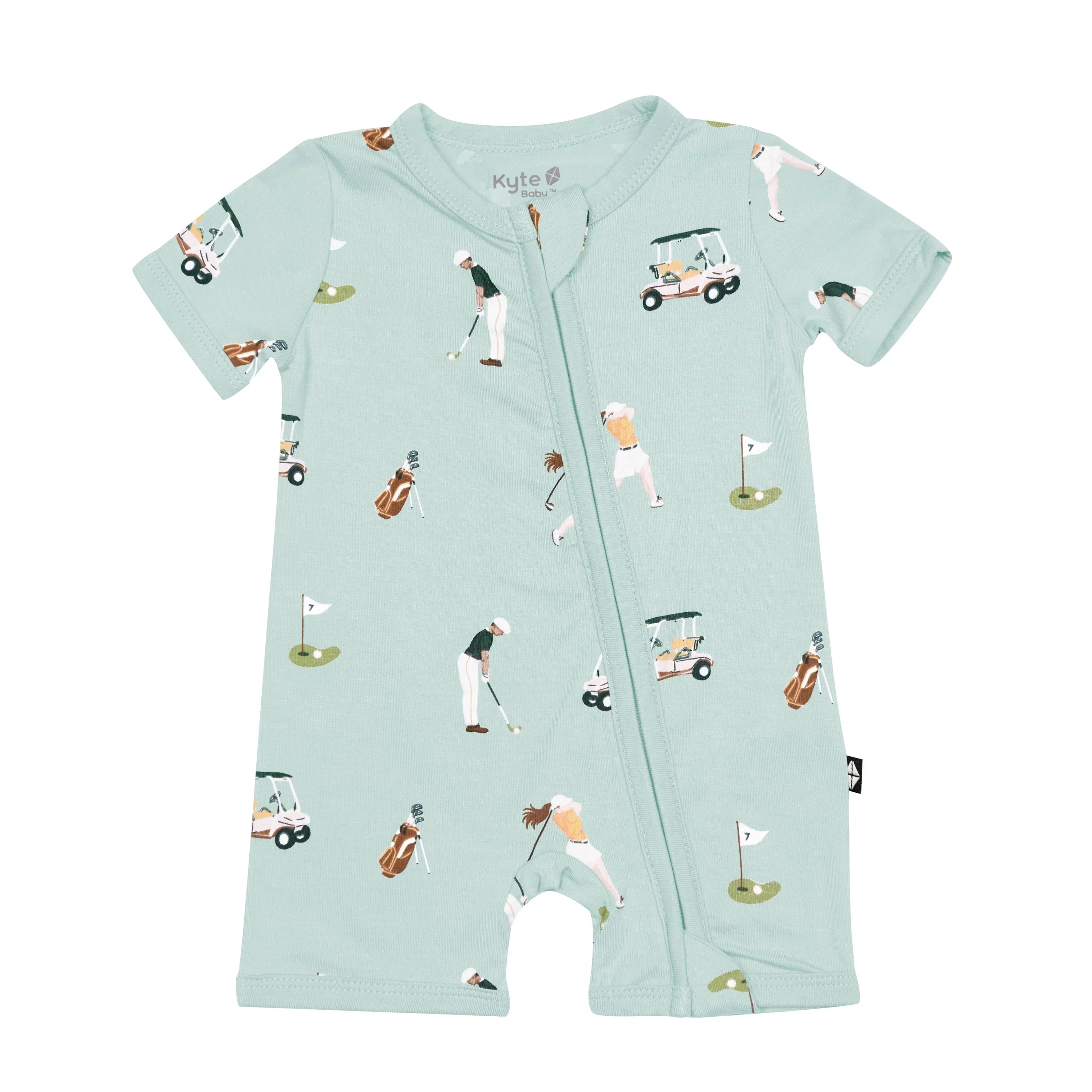 Zippered Shortall Romper in Golf Secondary image