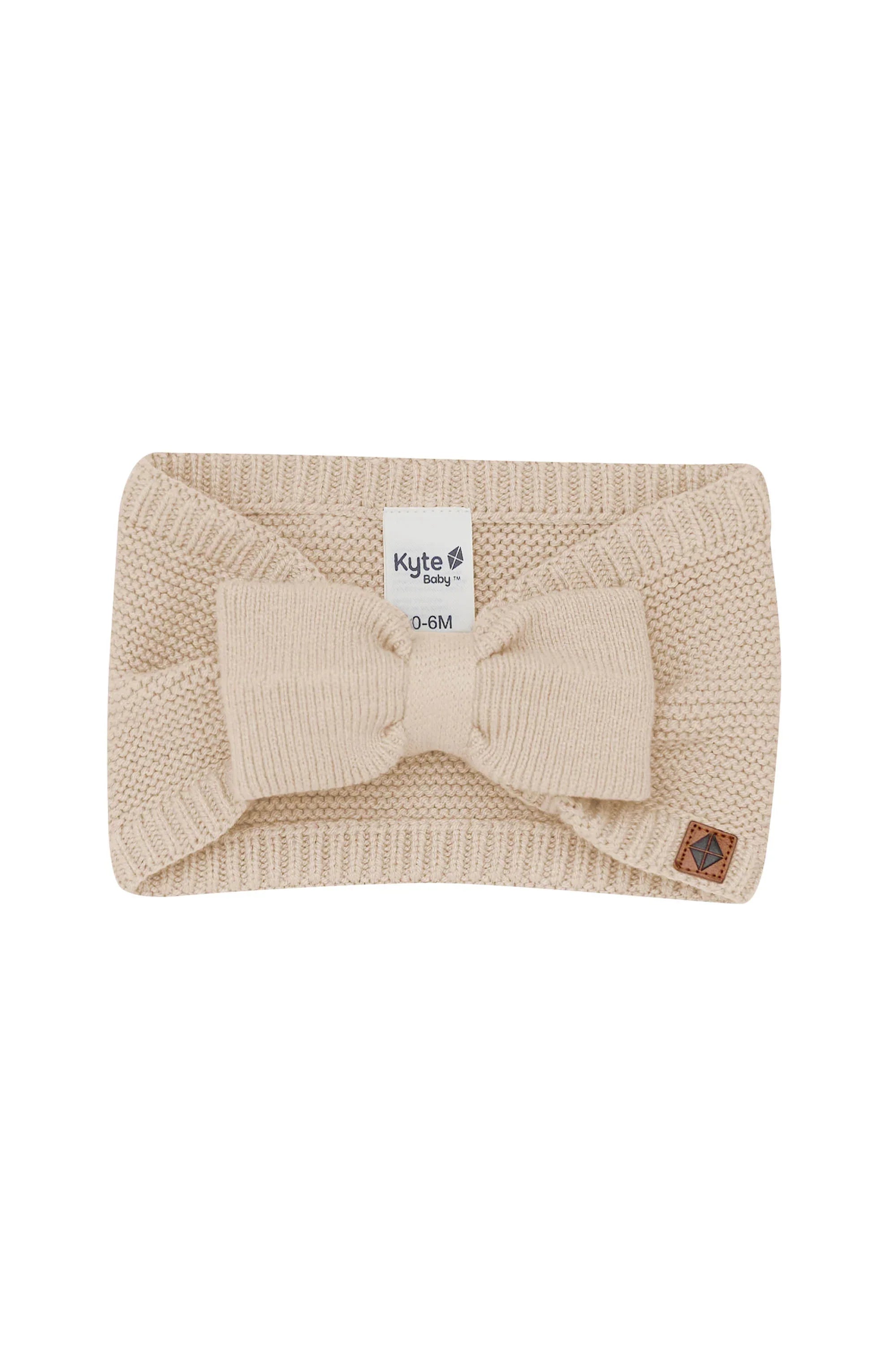 Chunky Knit Bow Headband in Almond Secondary image