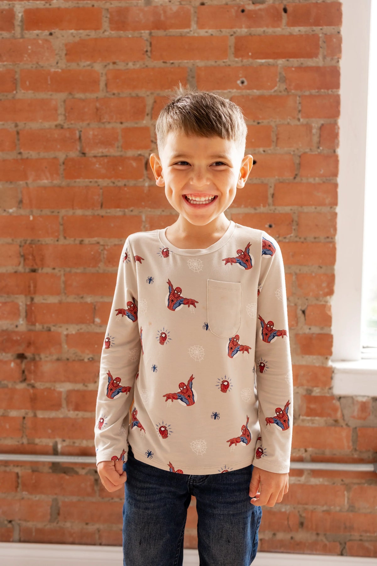 Long Sleeve Toddler Crew Neck Tee in Spider-Man Main image