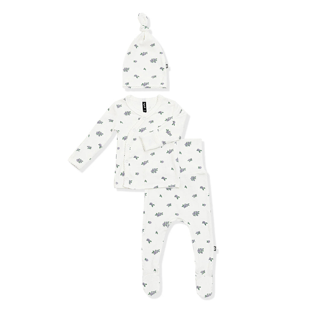 Pointelle Take Me Home Set with Cap in Spray Rose