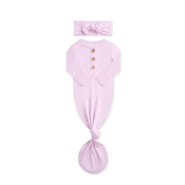 Knotted Gown with Bow Set in Thistle