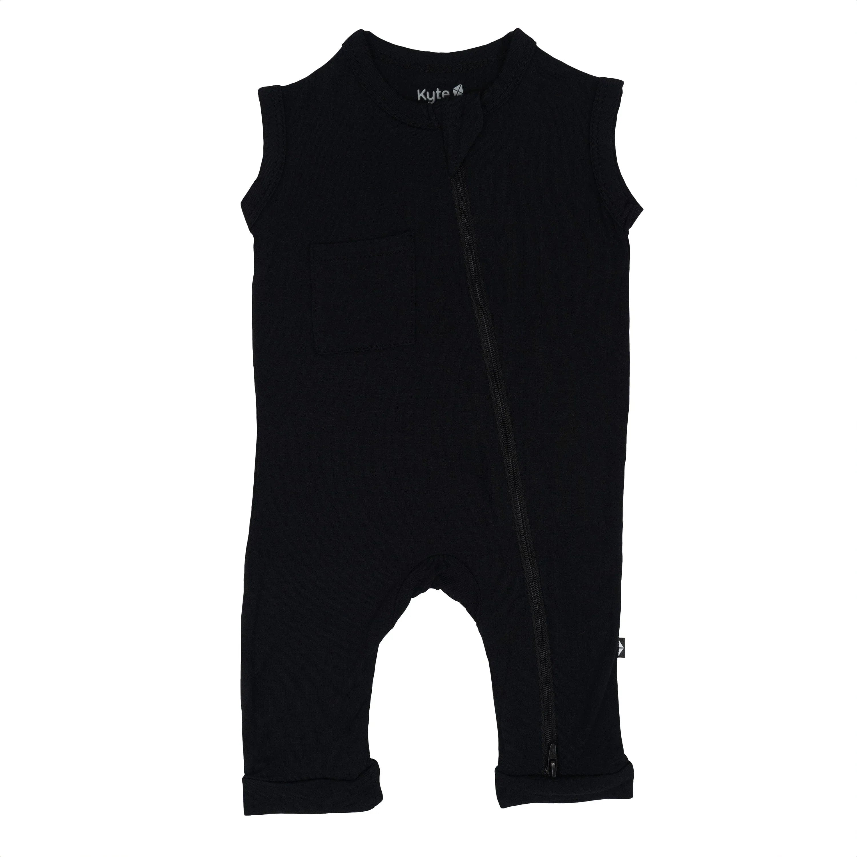 Zippered Sleeveless Romper in Midnight Secondary image