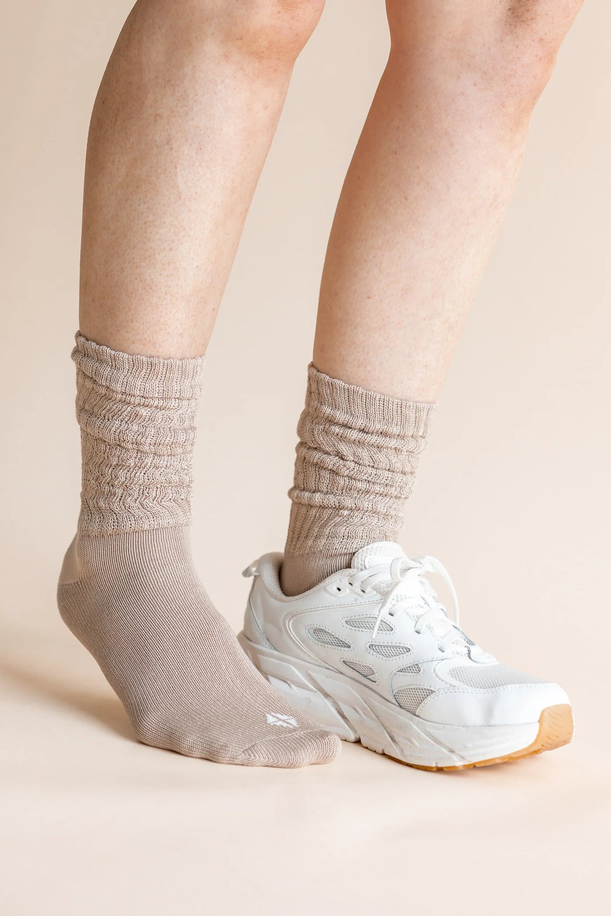 Adult Scrunch Socks in Bisque Main image