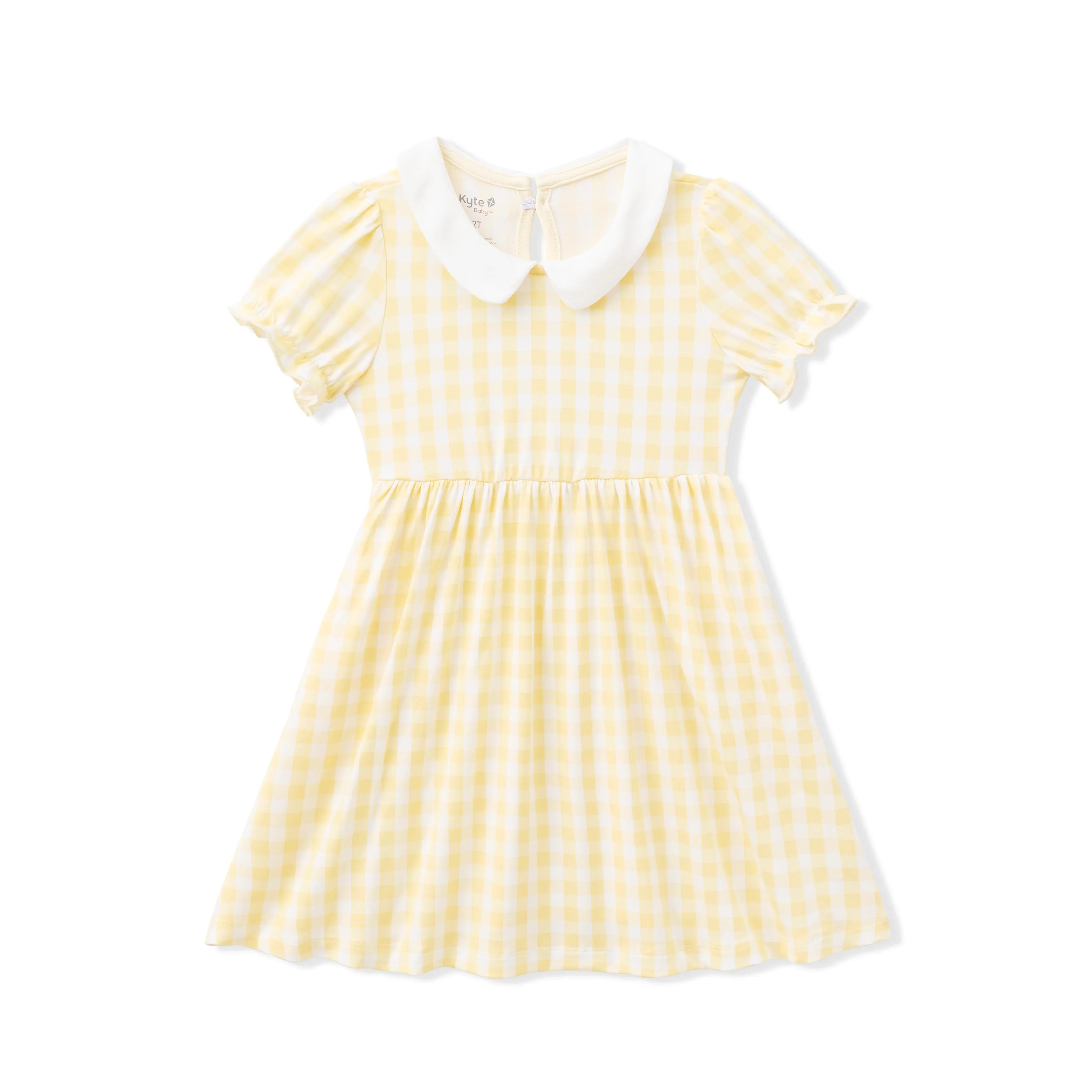 Peter Pan Collar Dress in Gingham Chamomile Secondary image