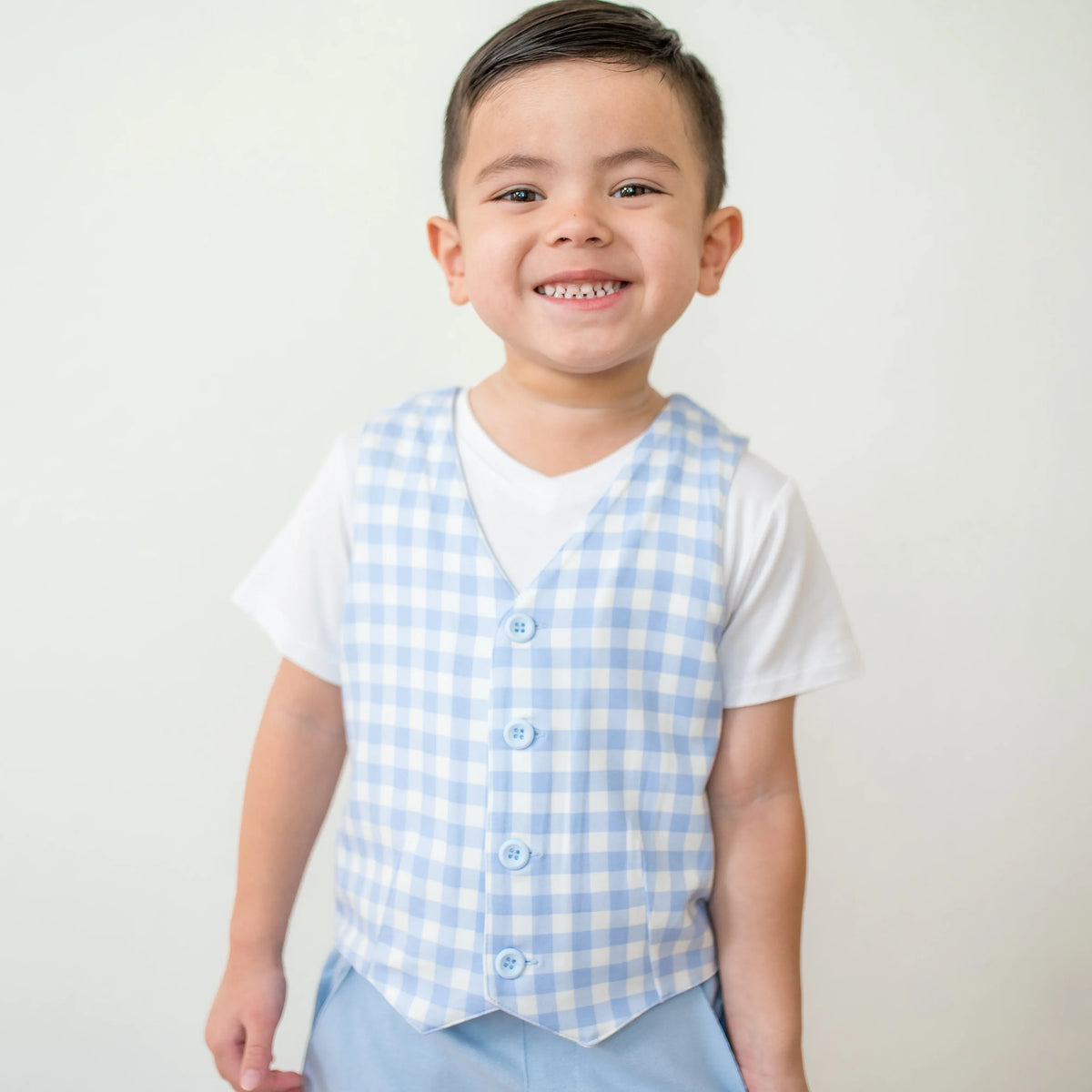 Tuxedo Vest in Gingham Breeze Main image