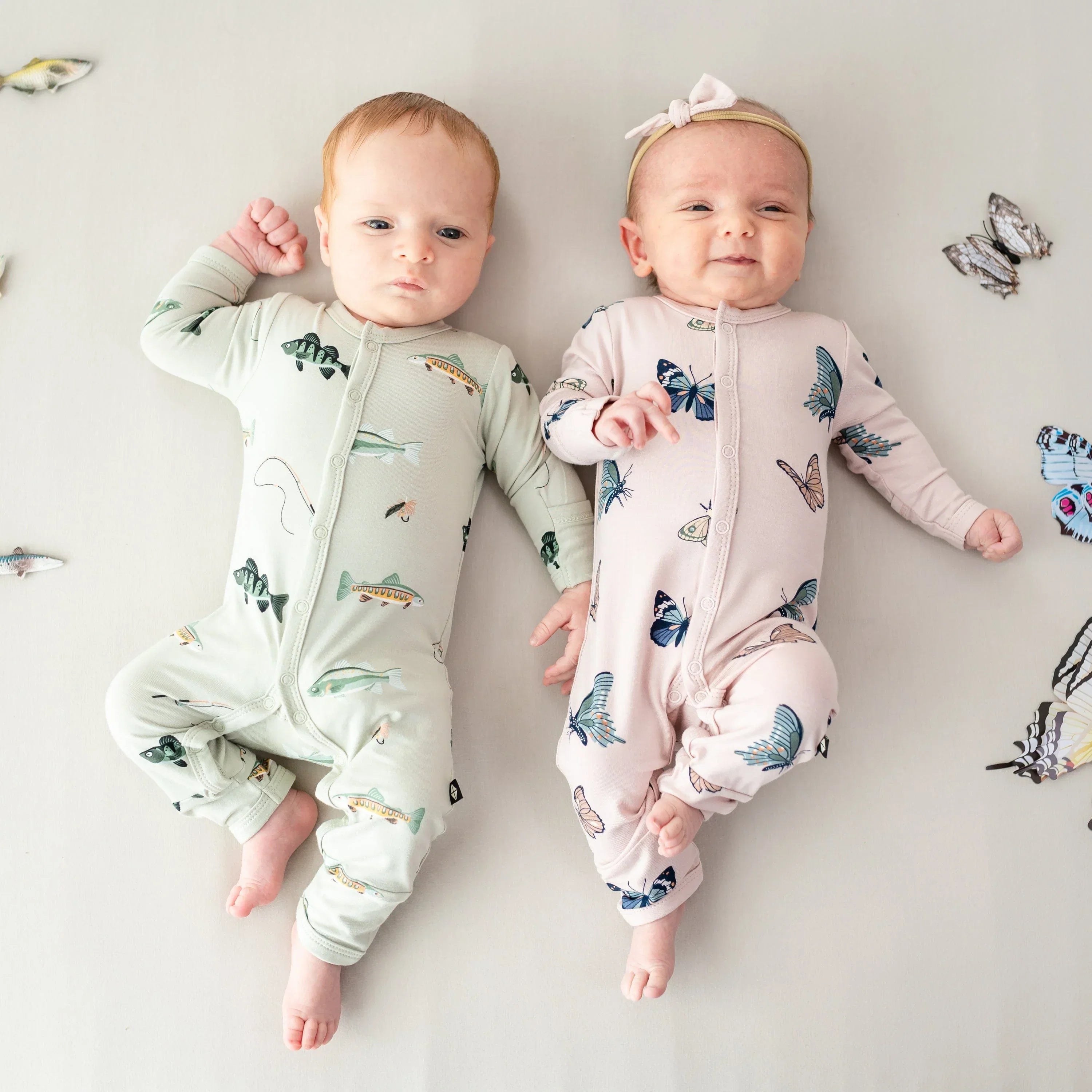 Romper in Blush Butterfly Secondary image