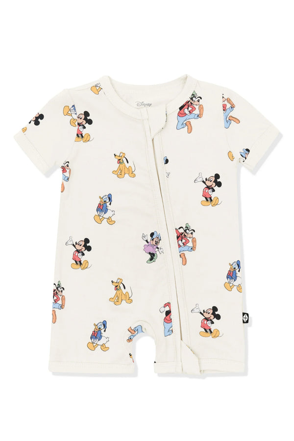 Zipper Shortall Romper in Mickey Mouse and Friends