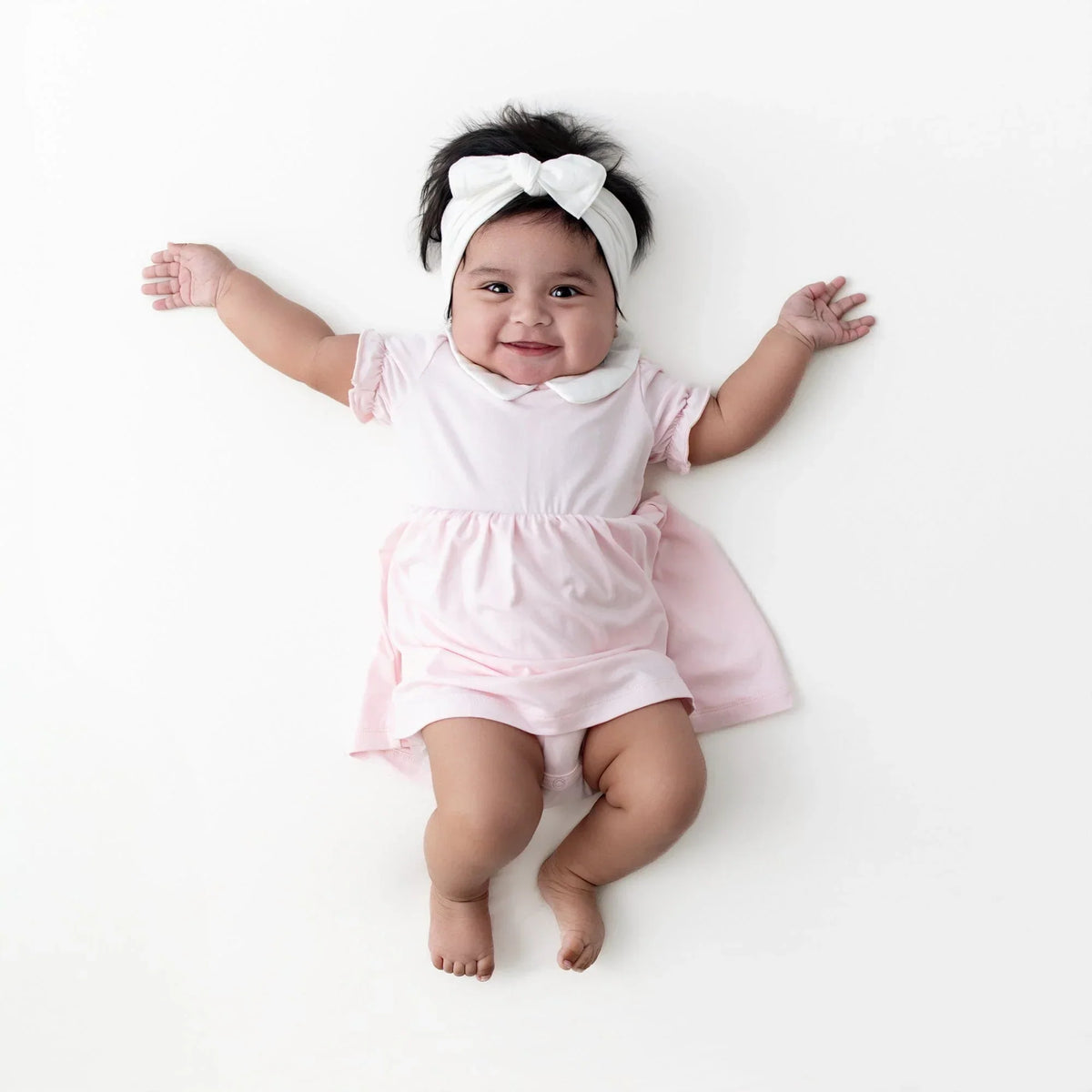 Peter Pan Collar Bodysuit Dress in Sakura Main image