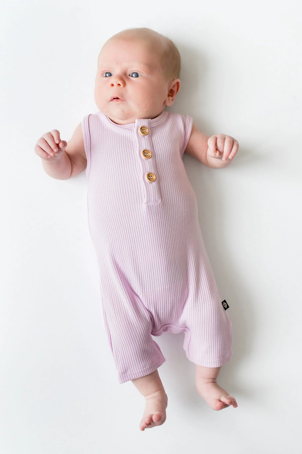 Ribbed Sleeveless Shortall in Thistle Main image