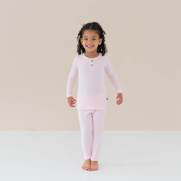 Ribbed Henley Set in Sakura