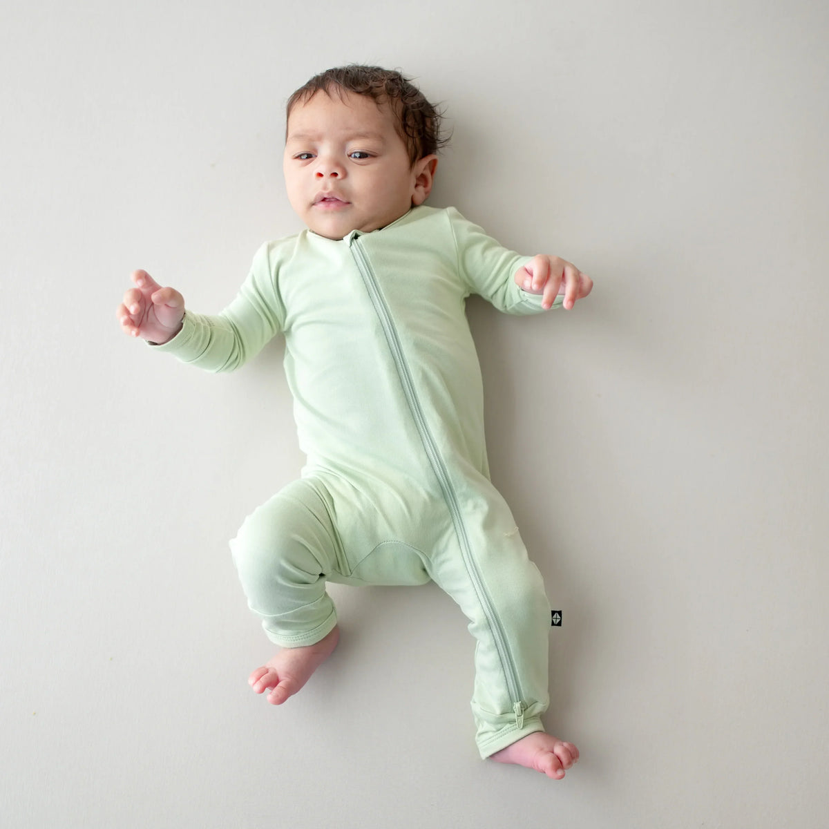 Zippered Romper in Basil Main image