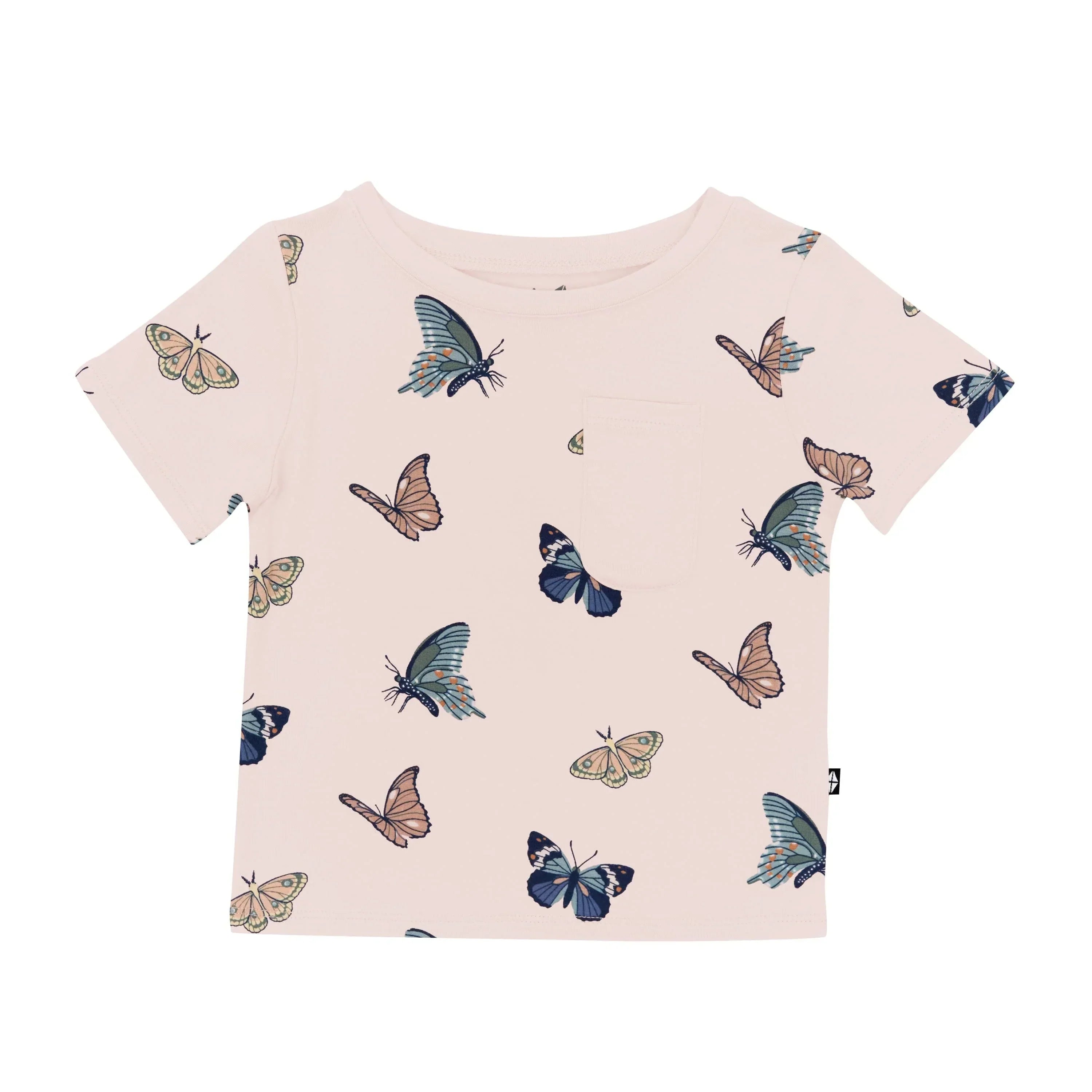 Toddler Crew Neck Tee in Blush Butterfly Secondary image