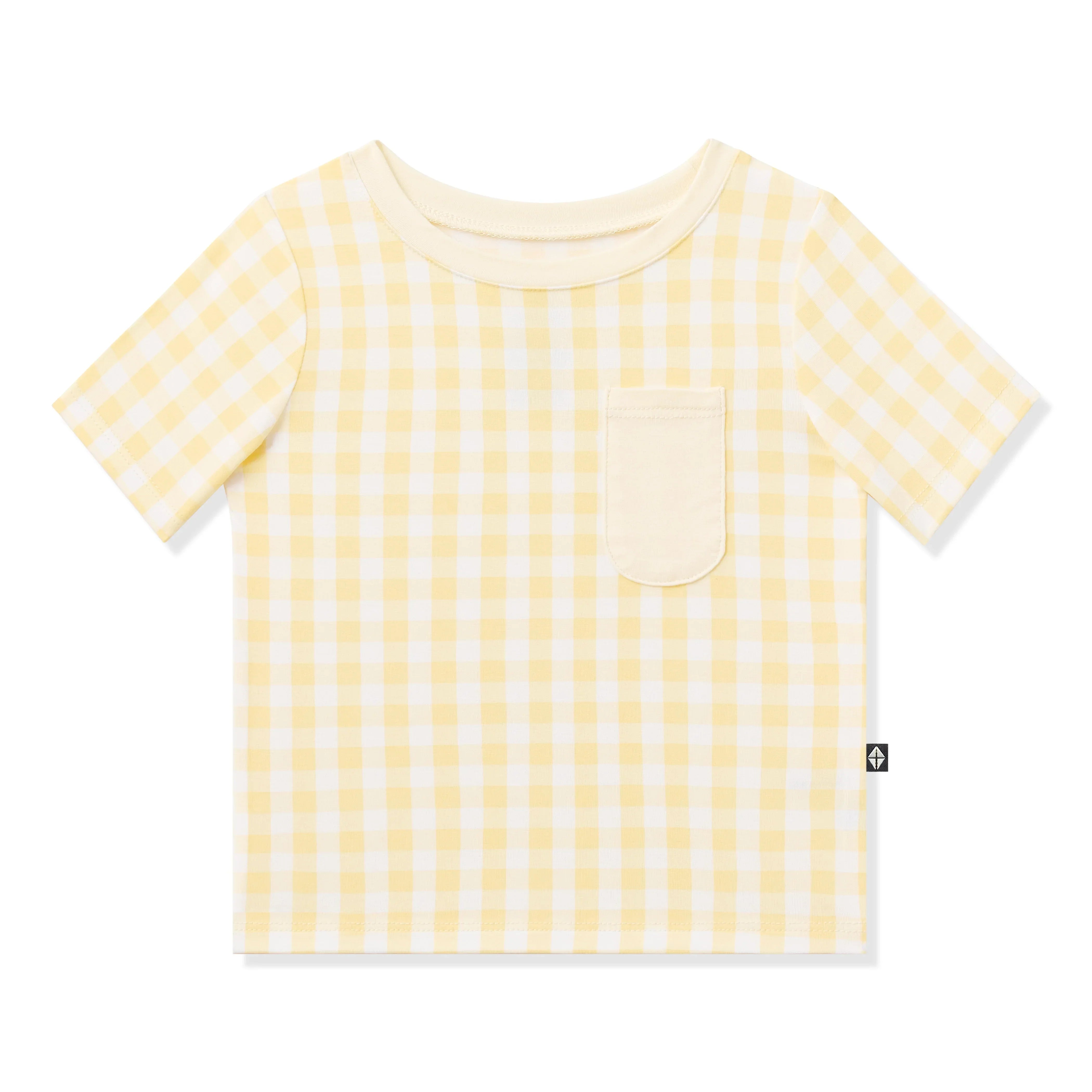 Toddler Crew Neck Tee in Gingham Chamomile Secondary image
