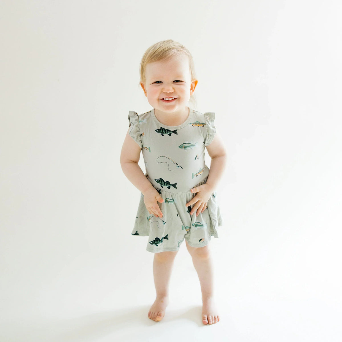 Twirl Bodysuit Dress in Fishing Main image