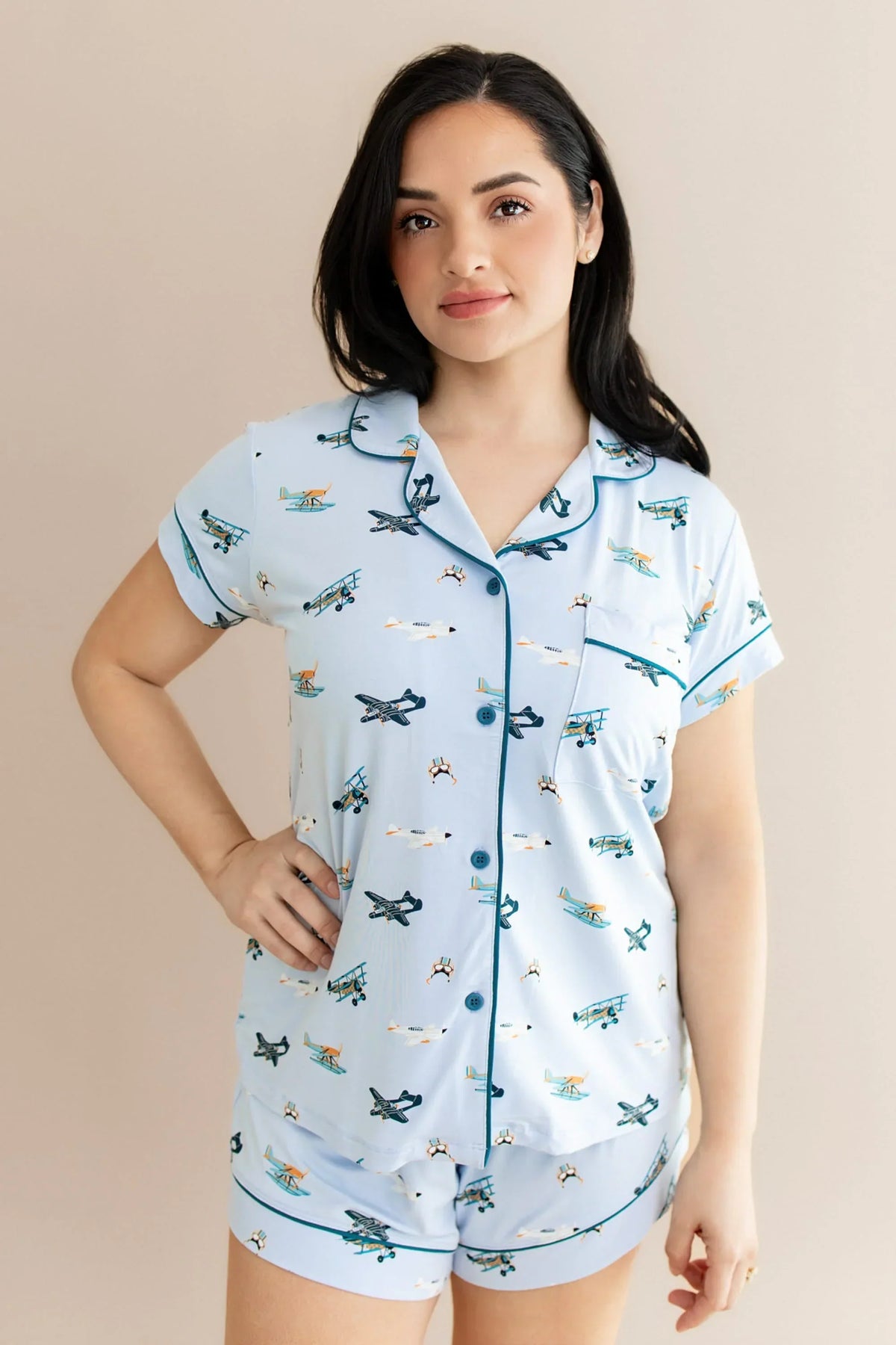 Women's Short Sleeve Pajama Set in Take Off Main image