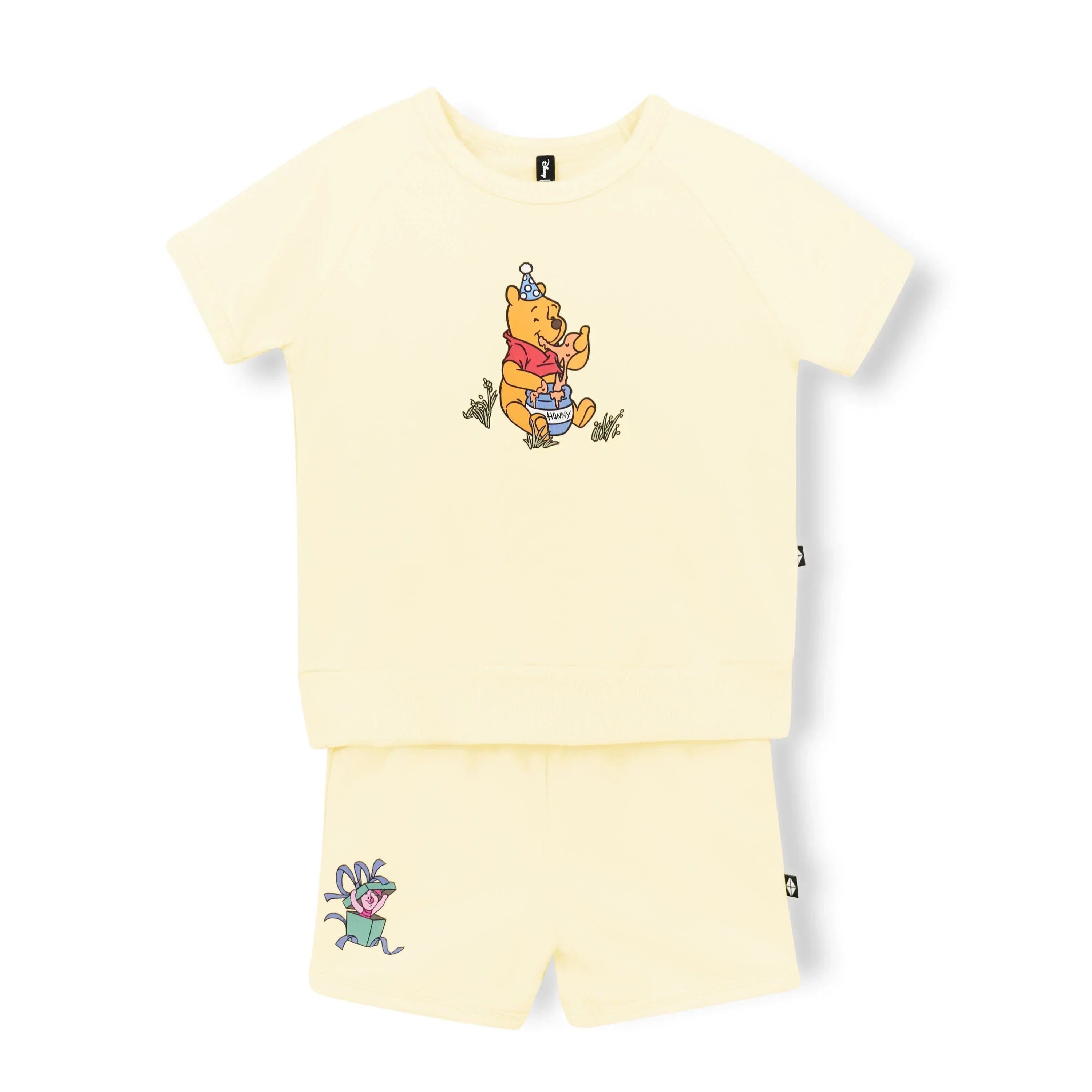 Short Sleeve Jogger Set in Winnie the Pooh on Chamomile Secondary image