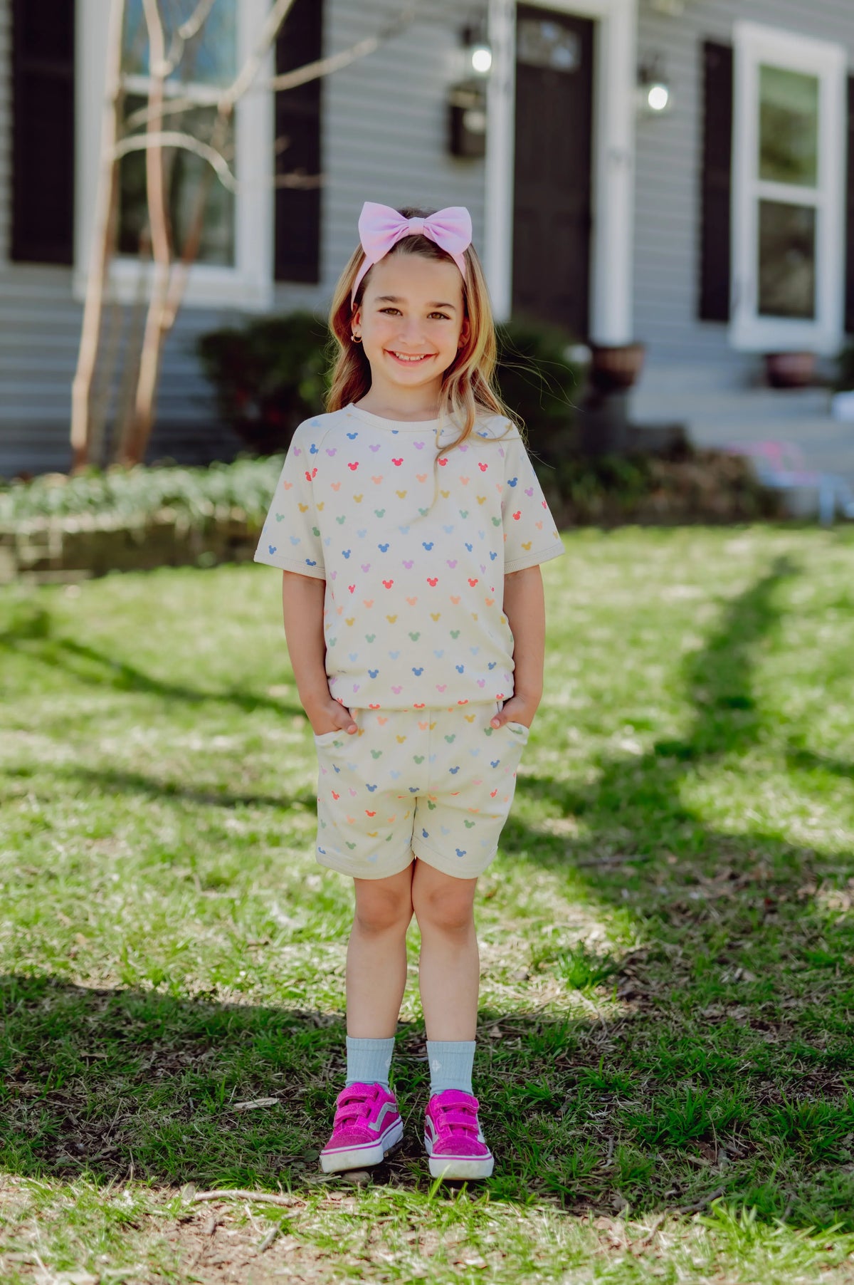 Short Sleeve Jogger Set in Pastel Mickey Mouse Main image