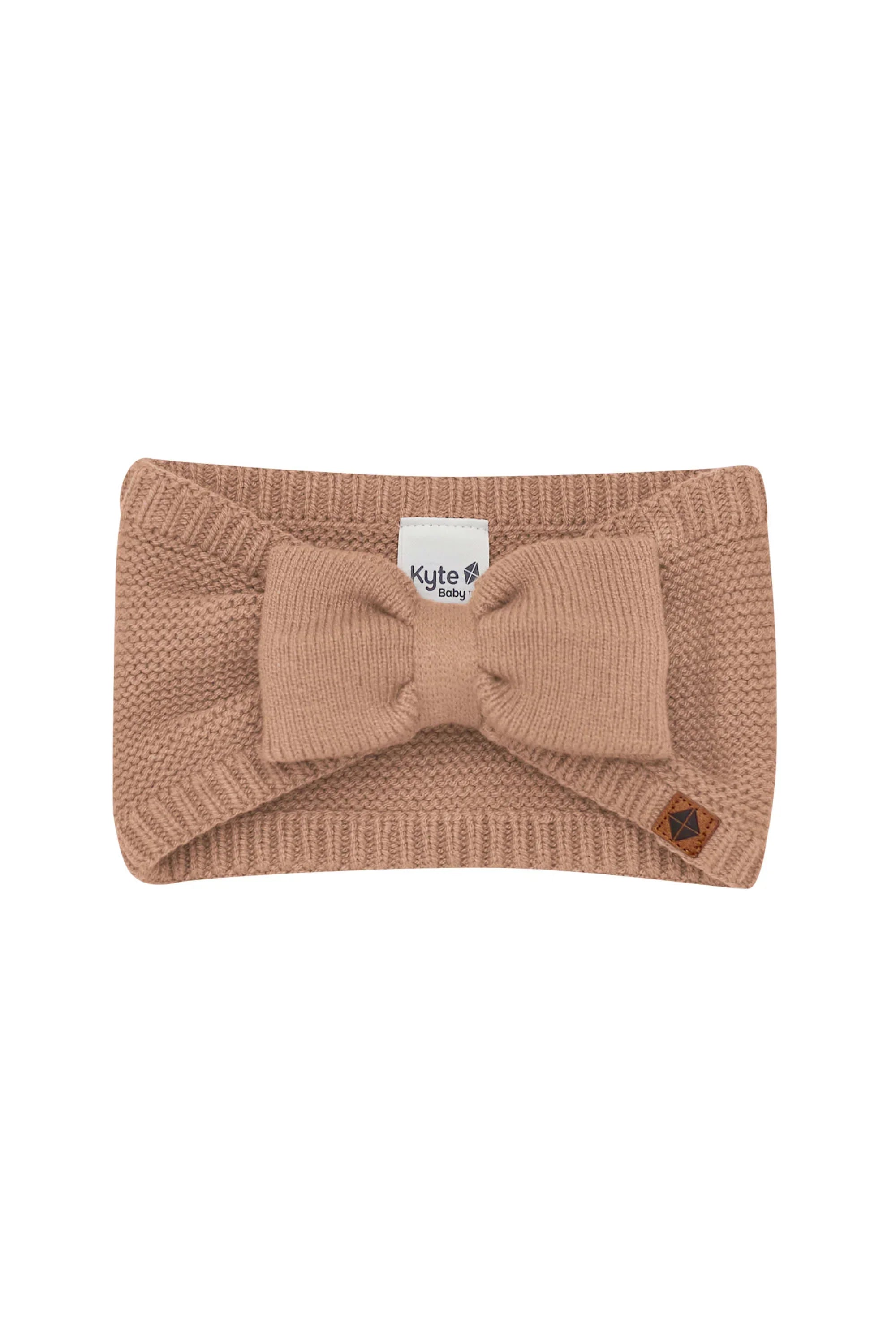 Chunky Knit Bow Headband in Latte Secondary image