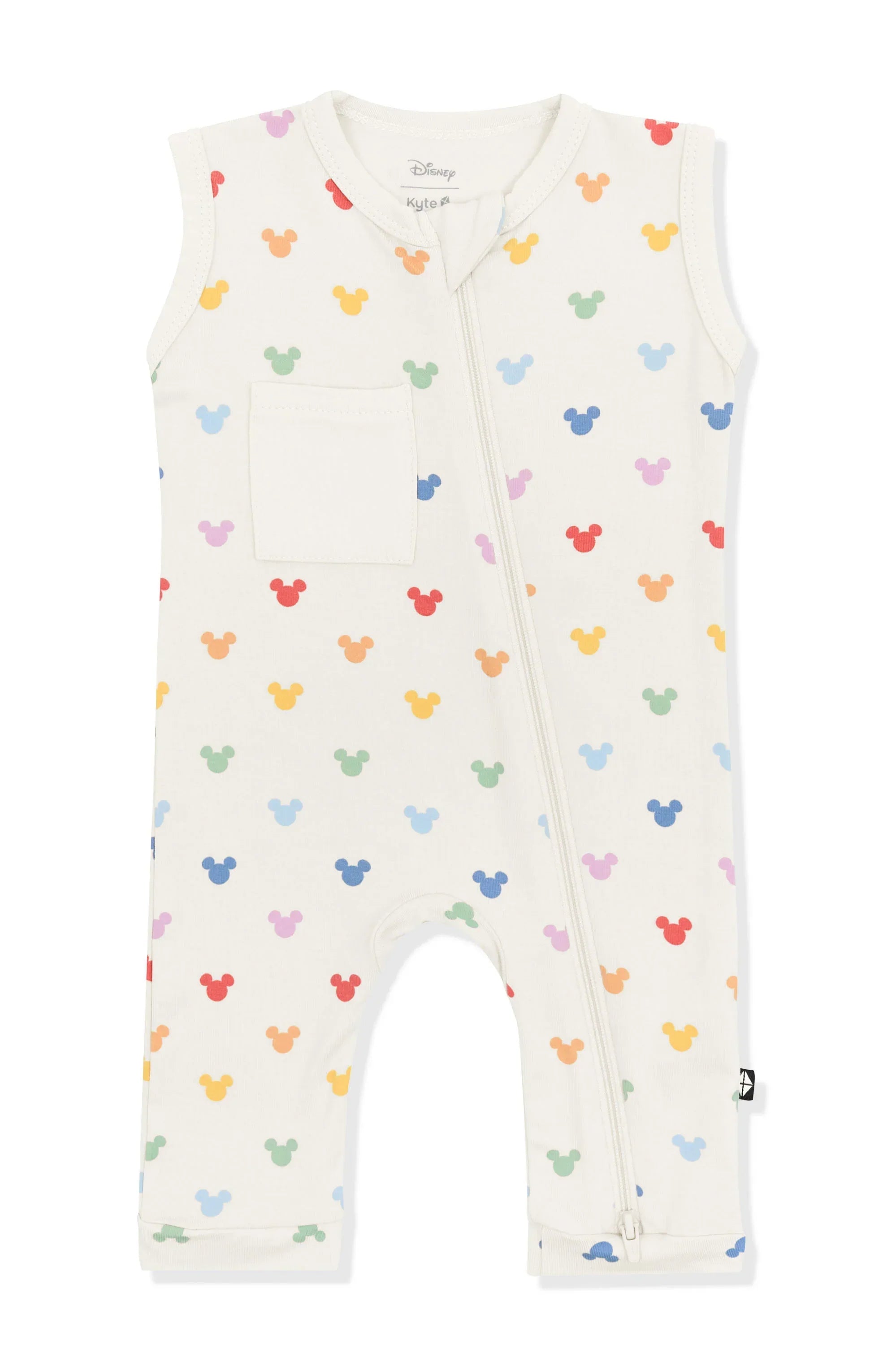 Zippered Sleeveless Romper in Pastel Mickey Mouse Secondary image