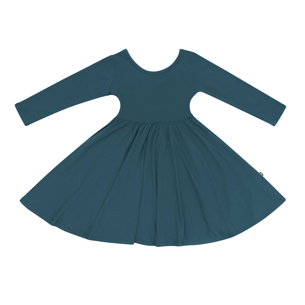 Long Sleeve Twirl Dress in Atlantic