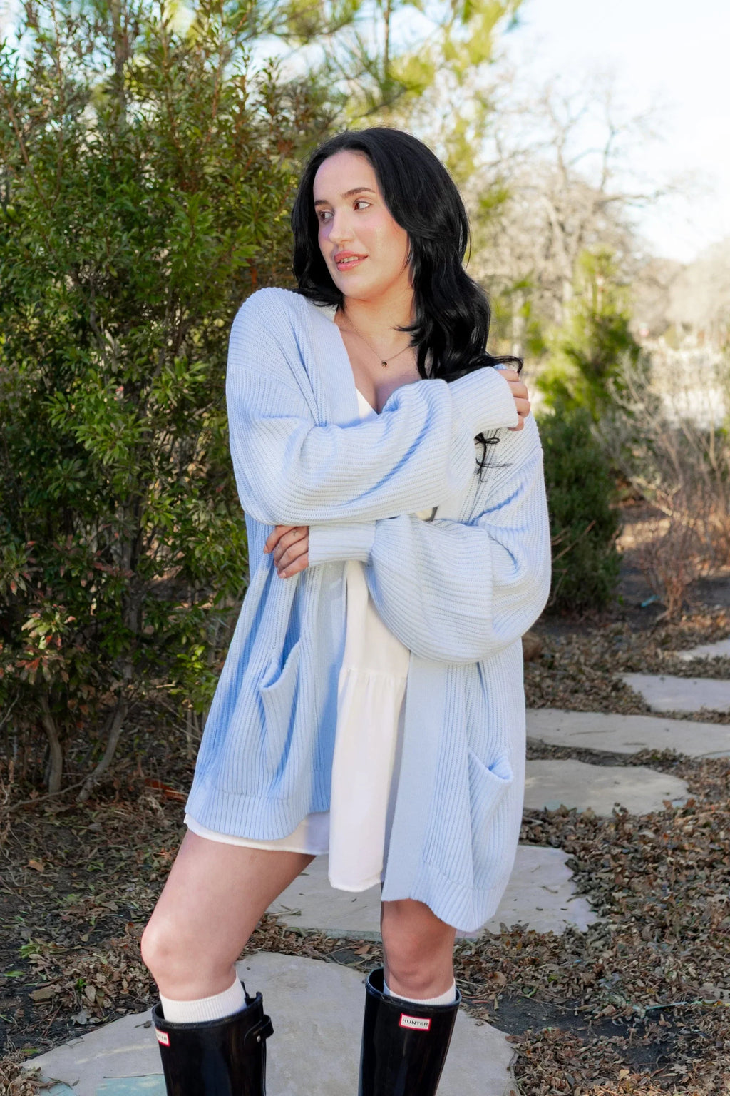 Chunky Knit Women's Oversized Cardigan in Breeze