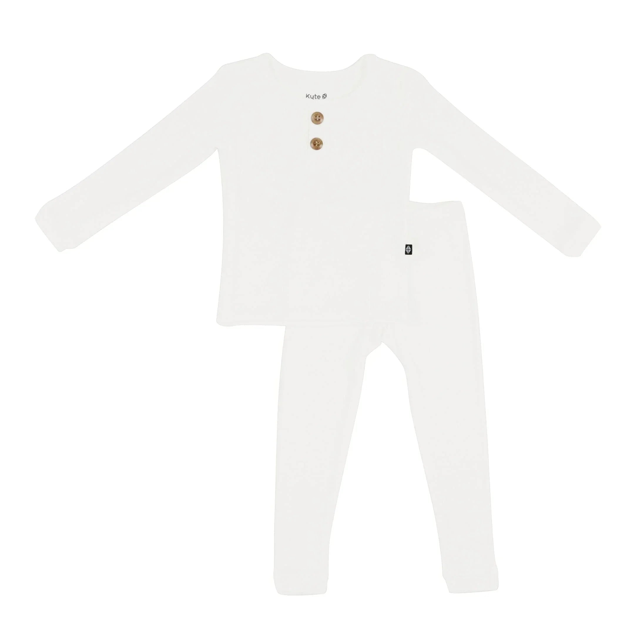 Ribbed Henley Set in Cloud Secondary image