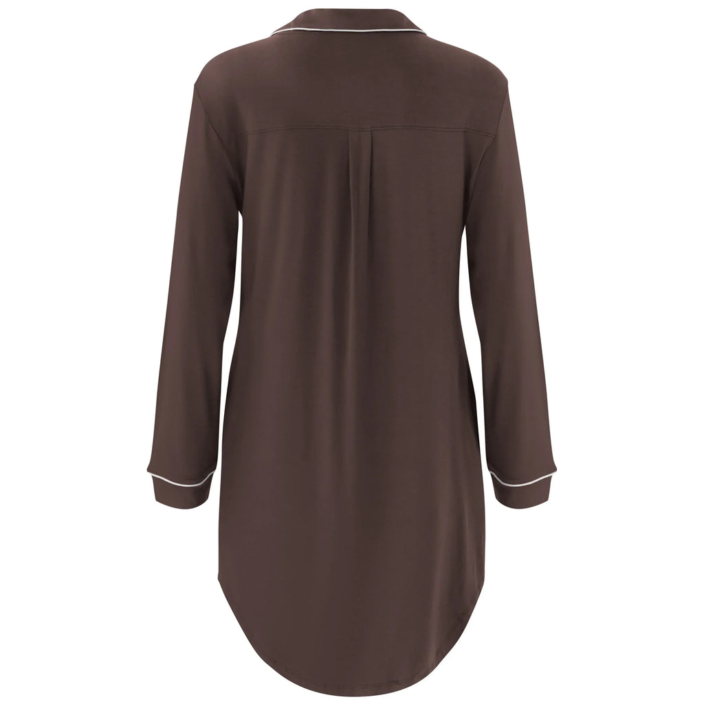 Long Sleeve Women’s Nightshirt in Espresso