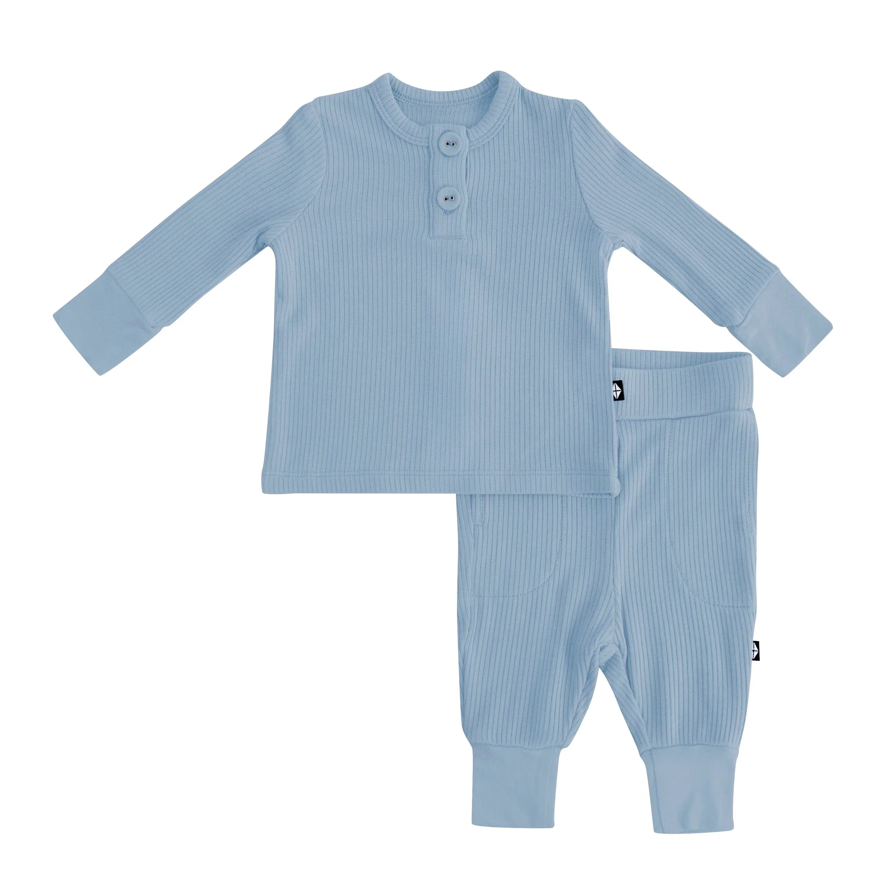 Ribbed Infant Henley Set in Slate Secondary image