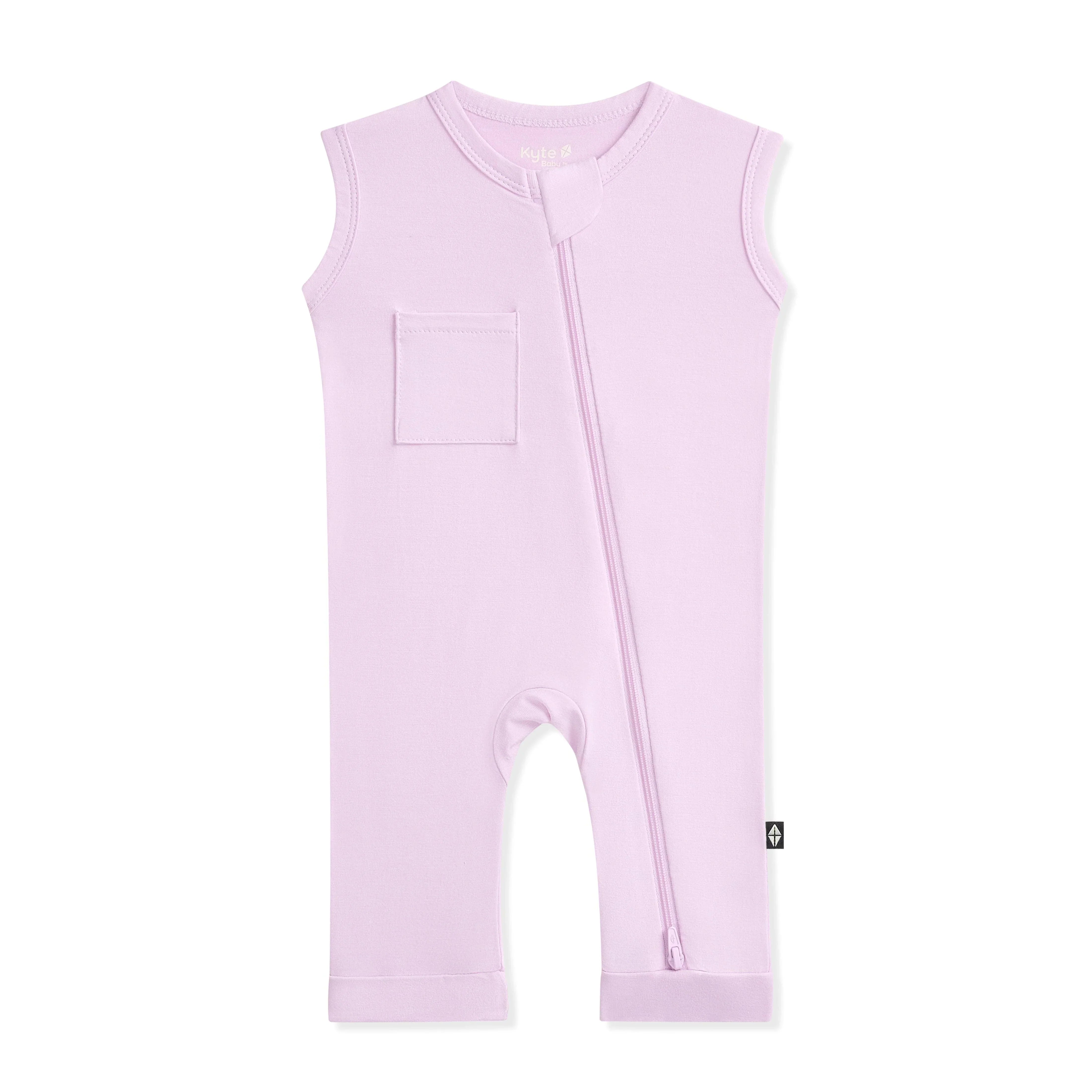 Zippered Sleeveless Romper in Thistle Secondary image