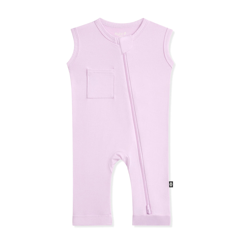 Zippered Sleeveless Romper in Thistle