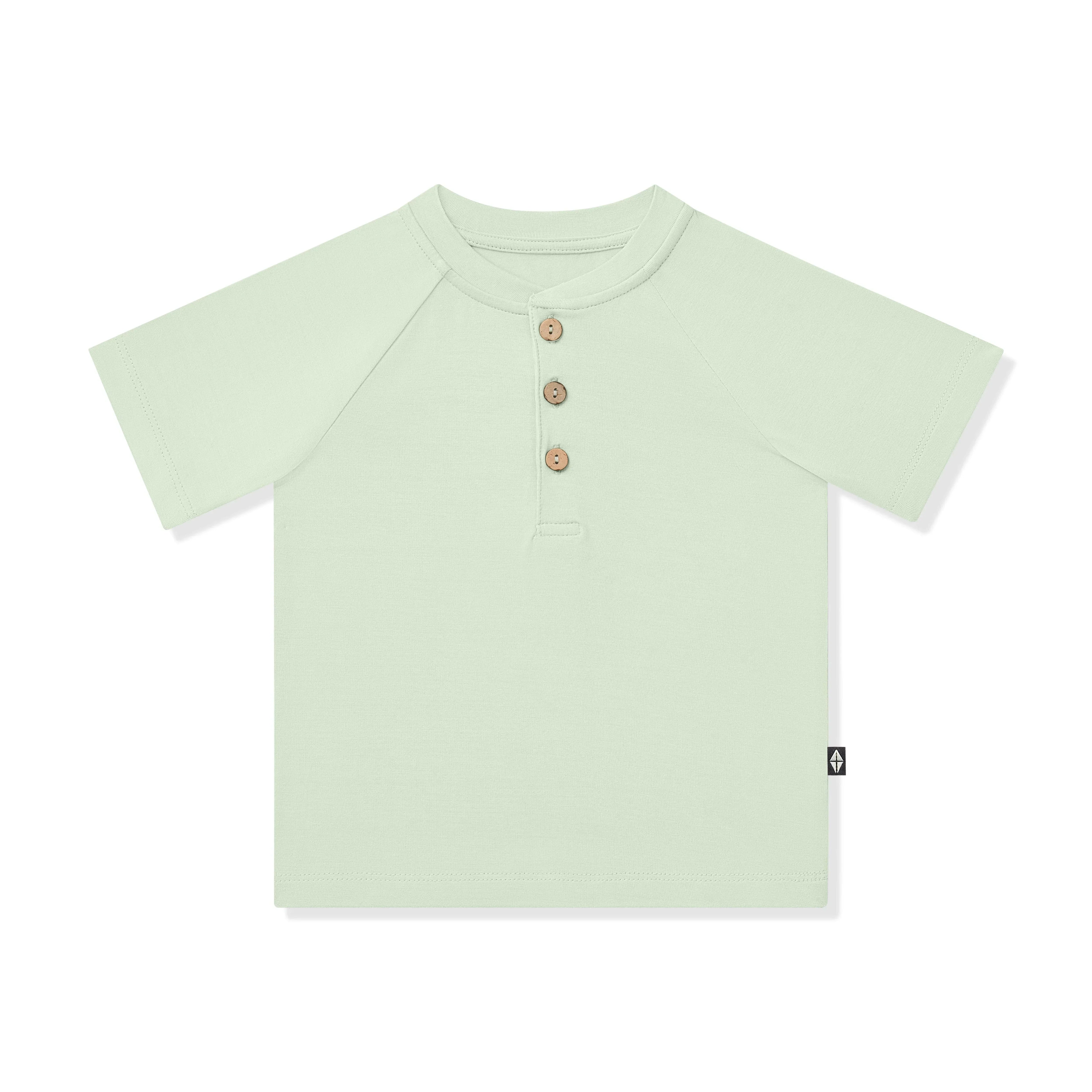 Short Sleeve Toddler Henley Tee in Basil Secondary image