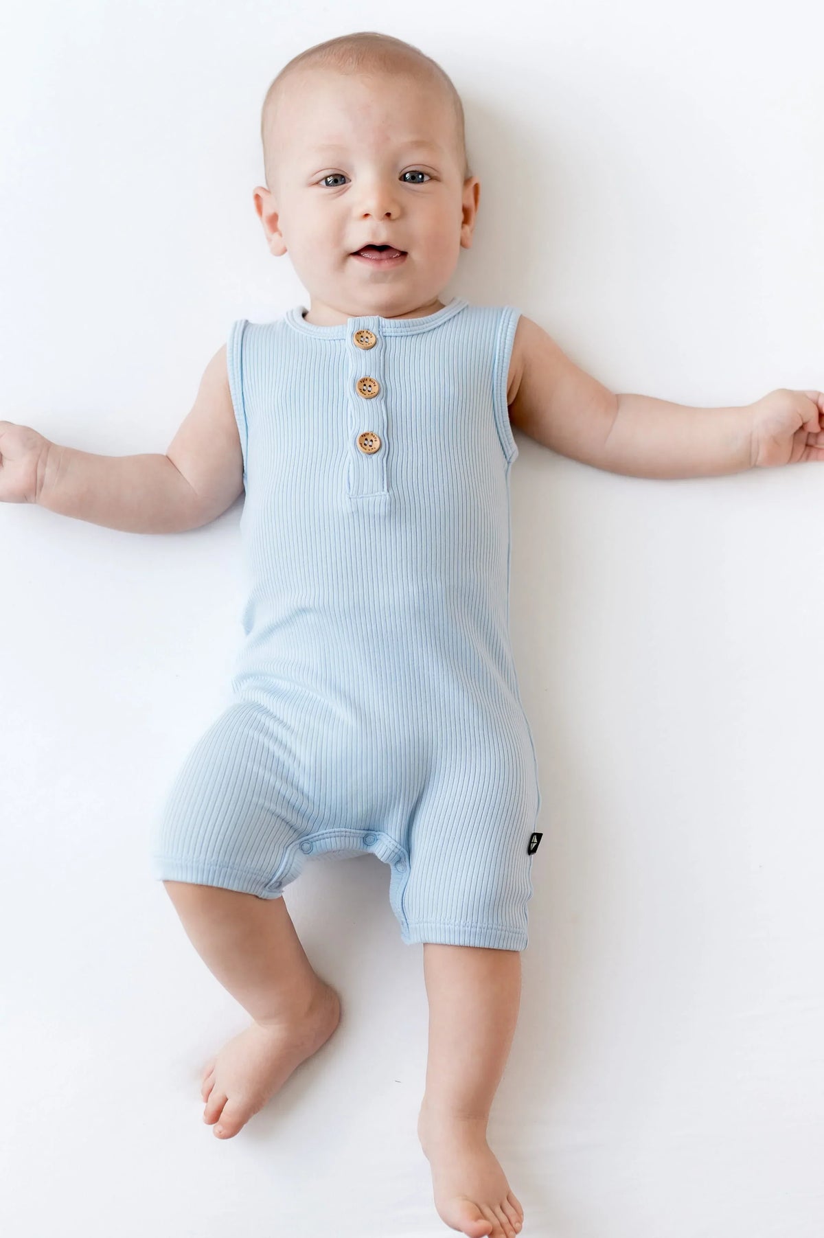 Ribbed Sleeveless Shortall in Breeze Main image