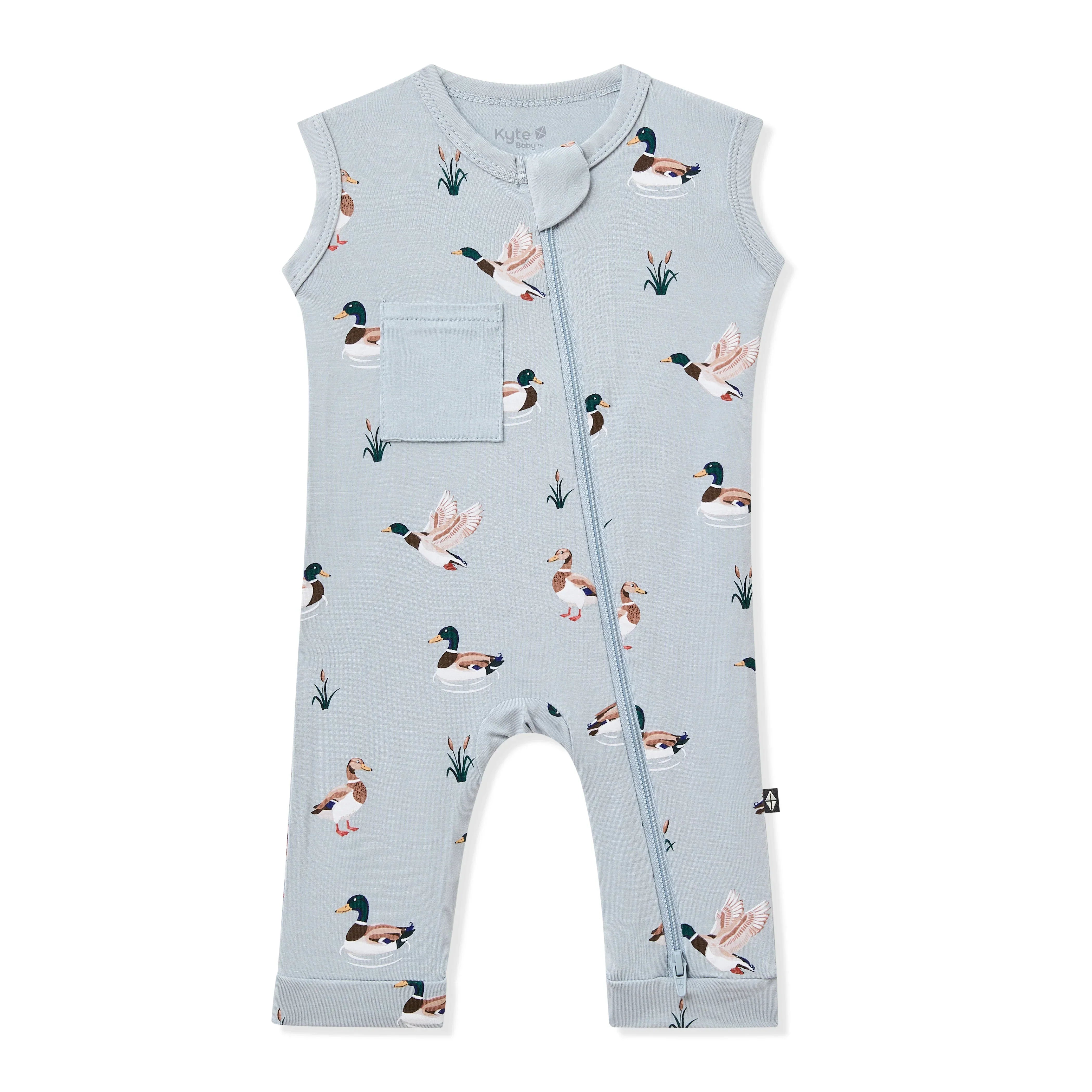 Zippered Sleeveless Romper in Mallard Duck Secondary image