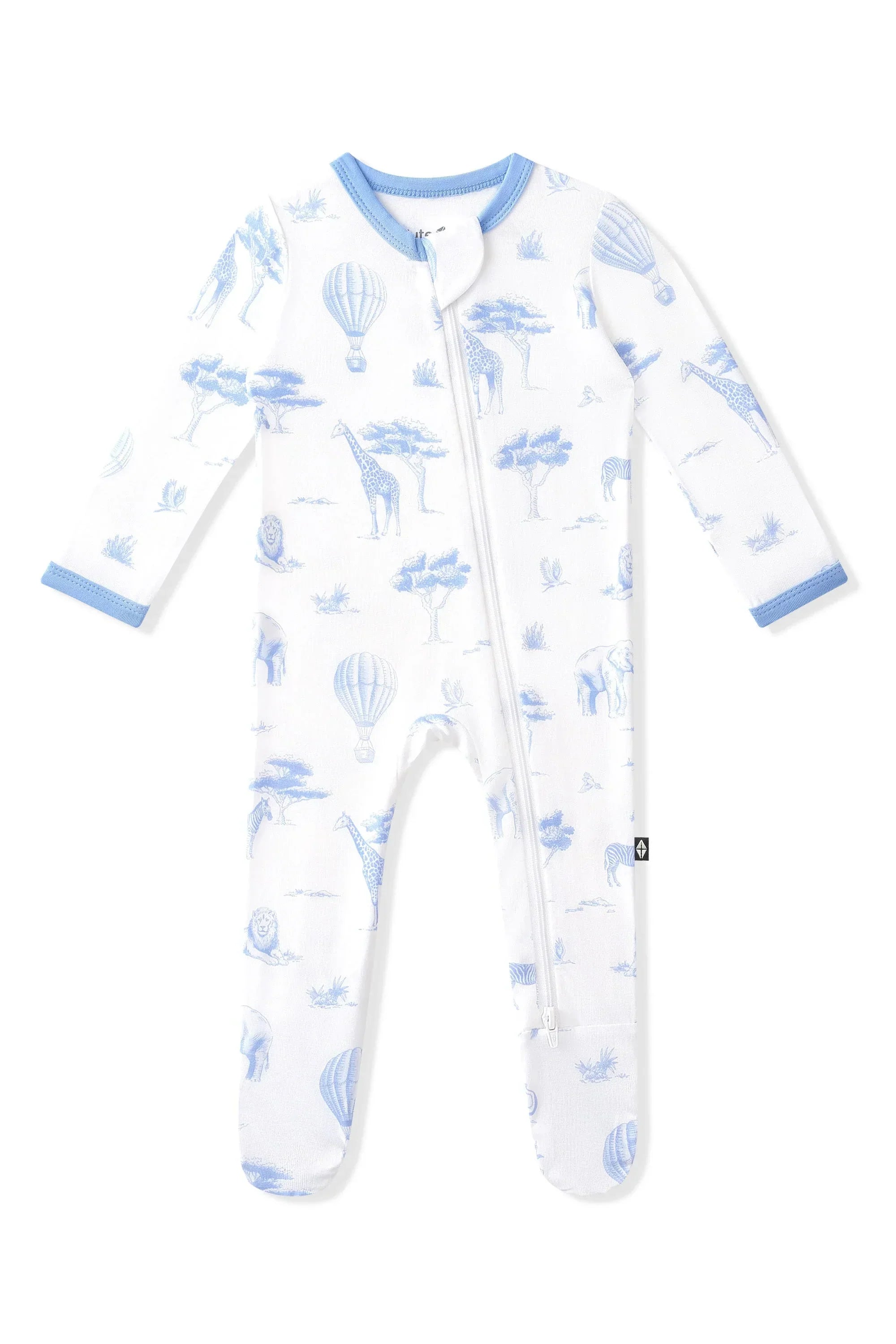 Zippered Footie in Toile Safari Secondary image