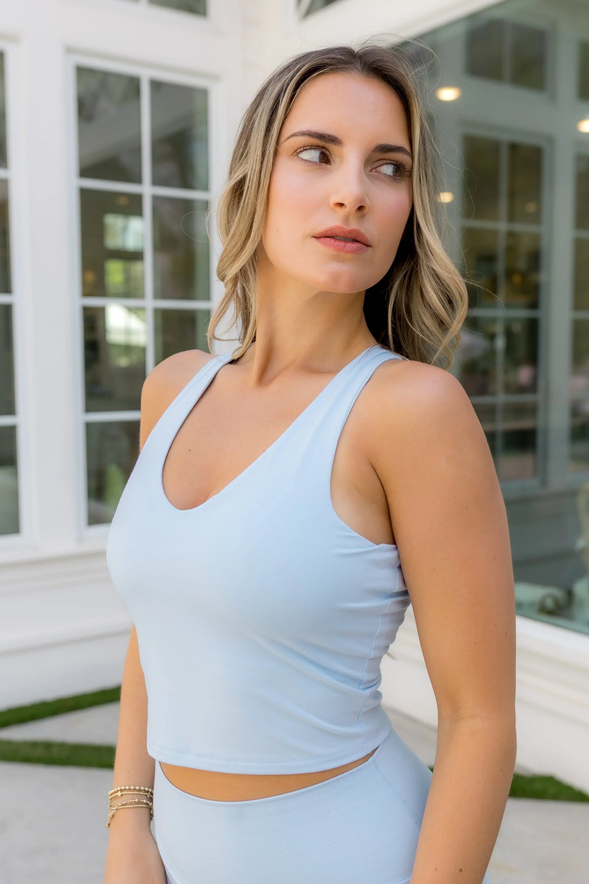 Bamboo Flex Bra Tank in Breeze Main image