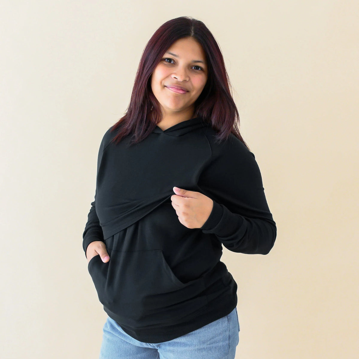 Women's French Terry Nursing Hoodie in Midnight Main image
