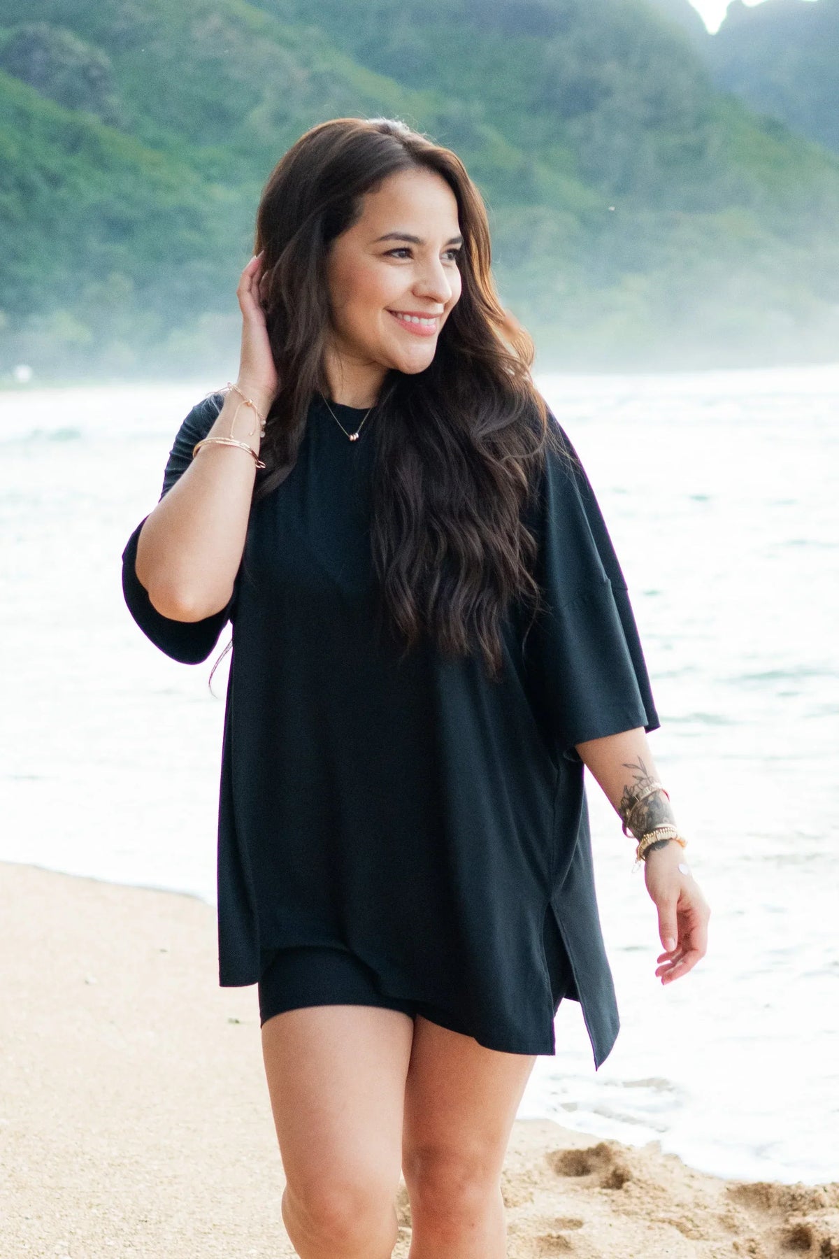 Women’s Biker Short Set in Midnight Main image