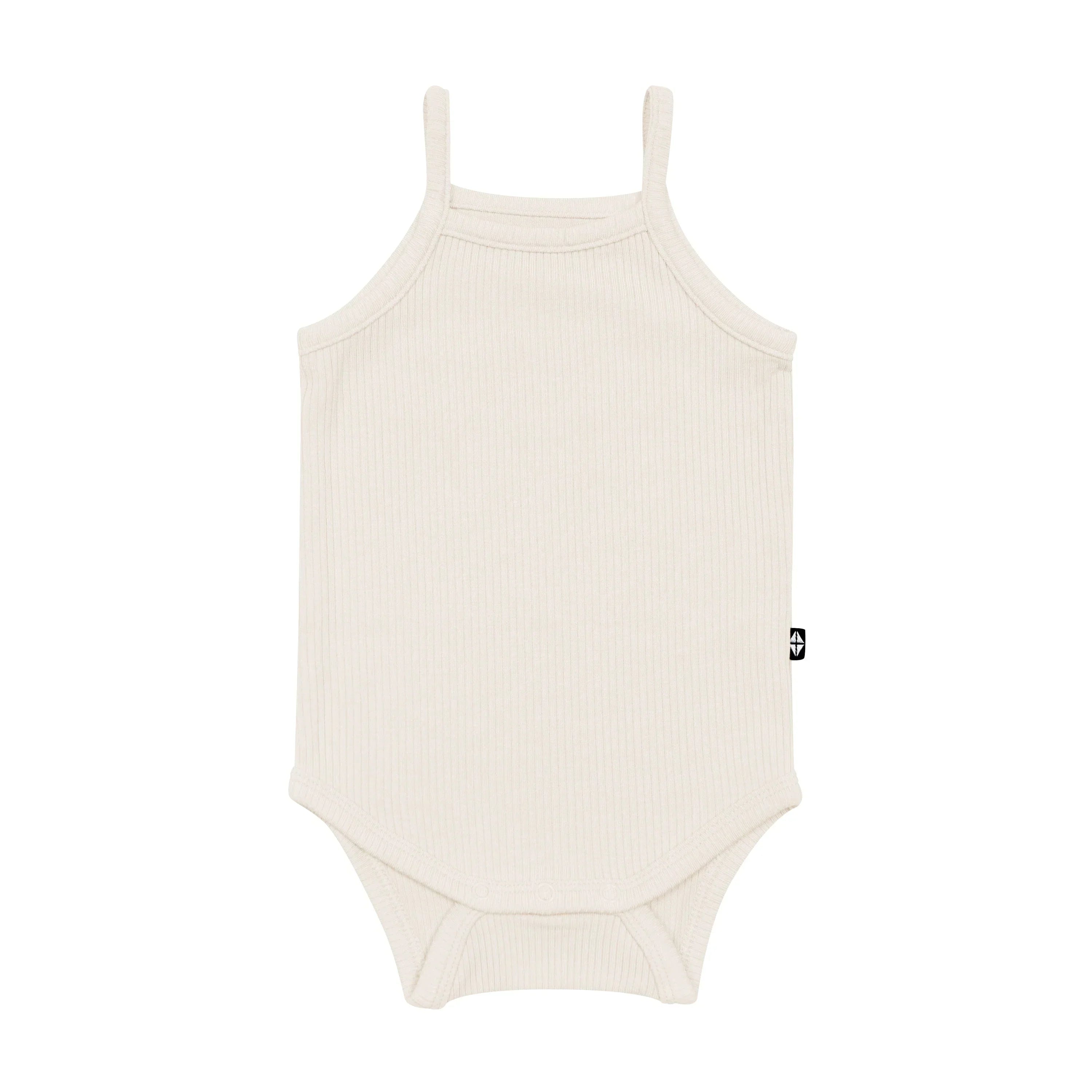 Ribbed Spaghetti Strap Bodysuit in Oat Secondary image