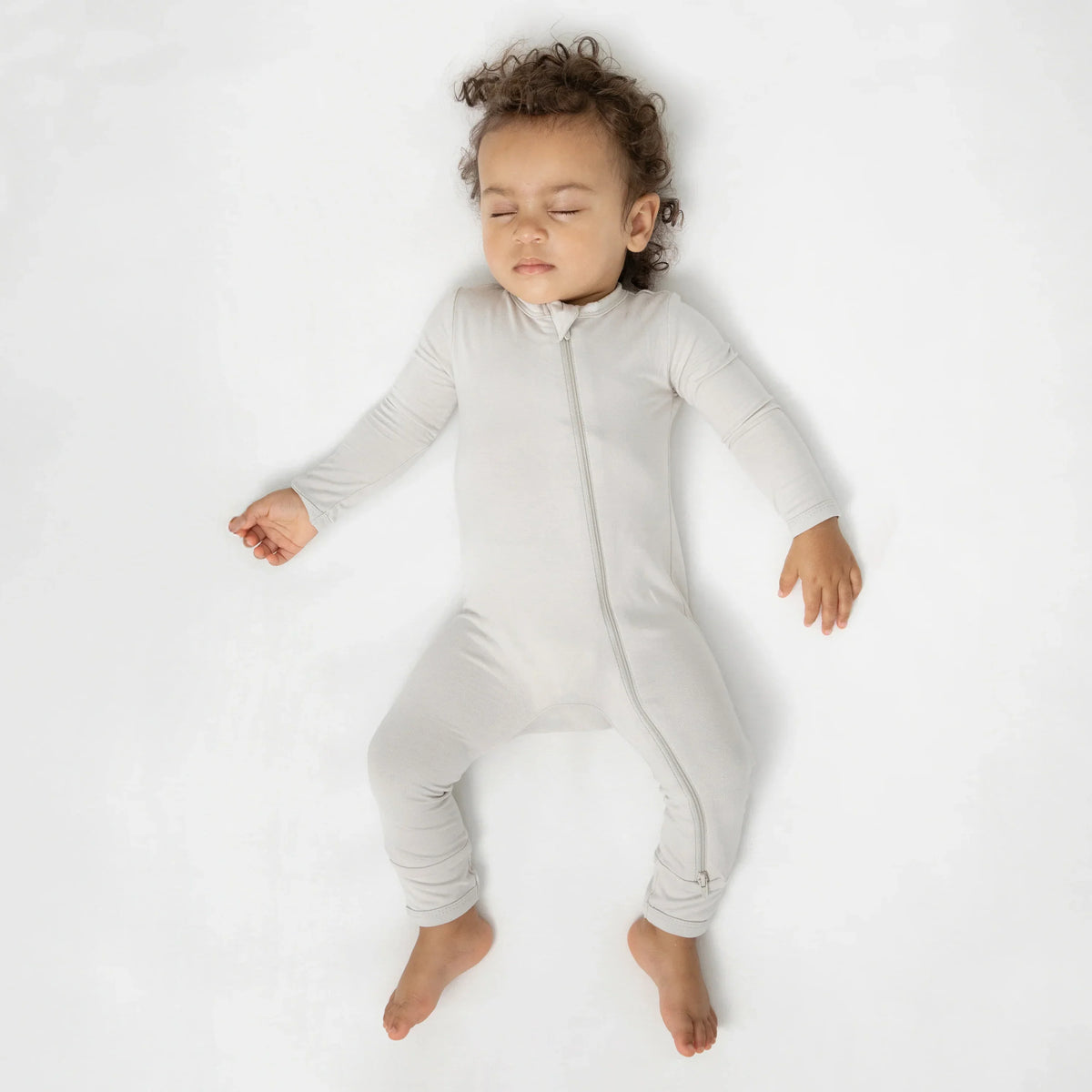 Zippered Romper in Oat Main image