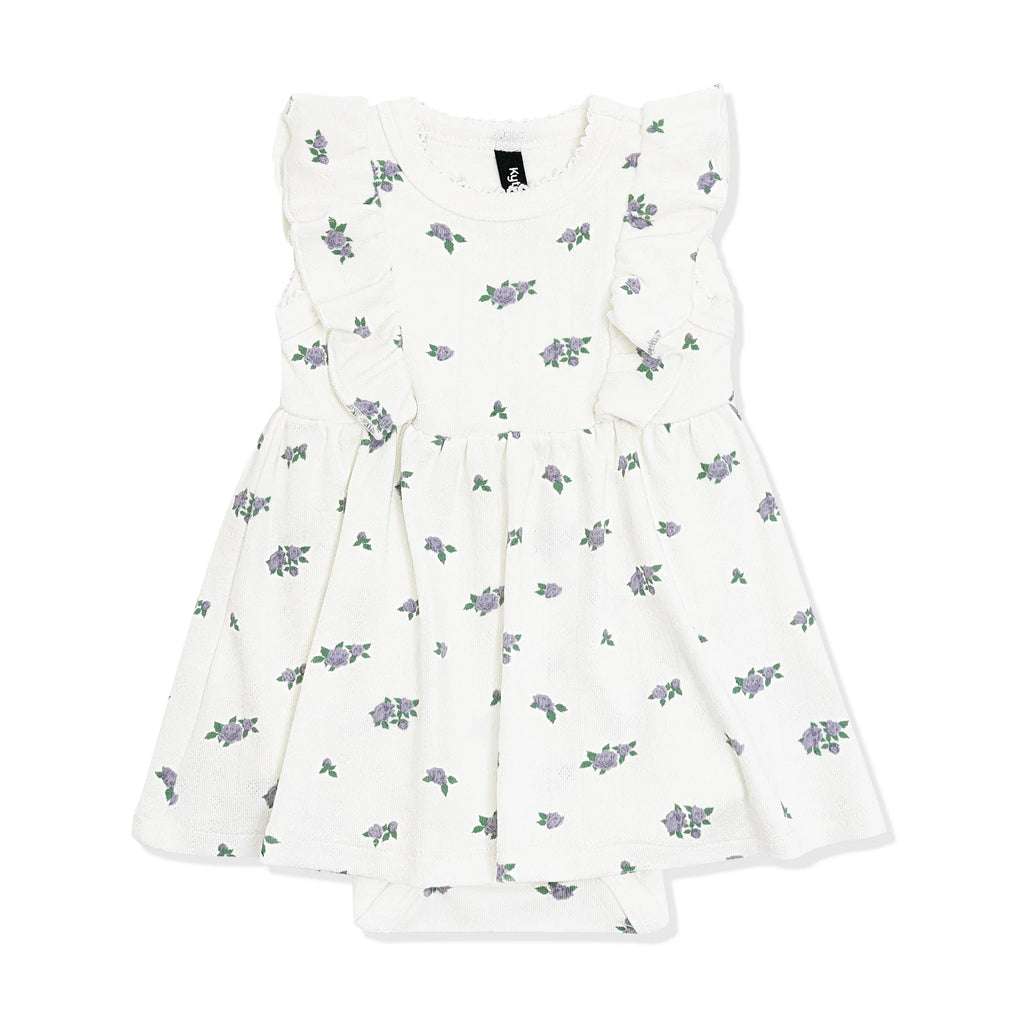 Pointelle Bodysuit Dress in Spray Rose