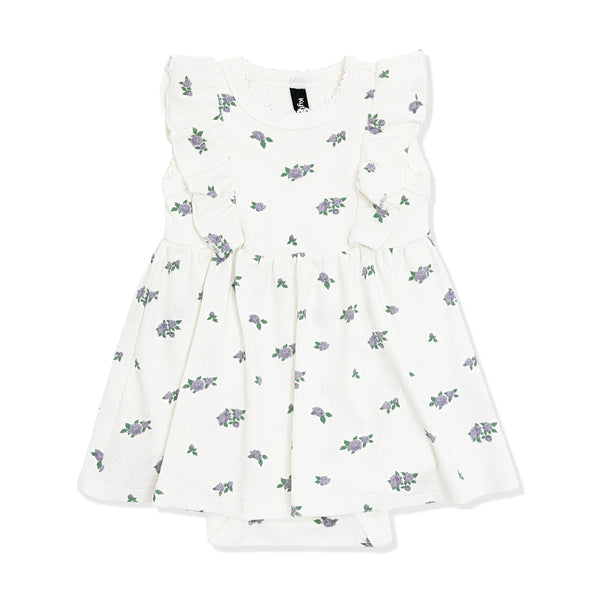 Pointelle Bodysuit Dress in Spray Rose