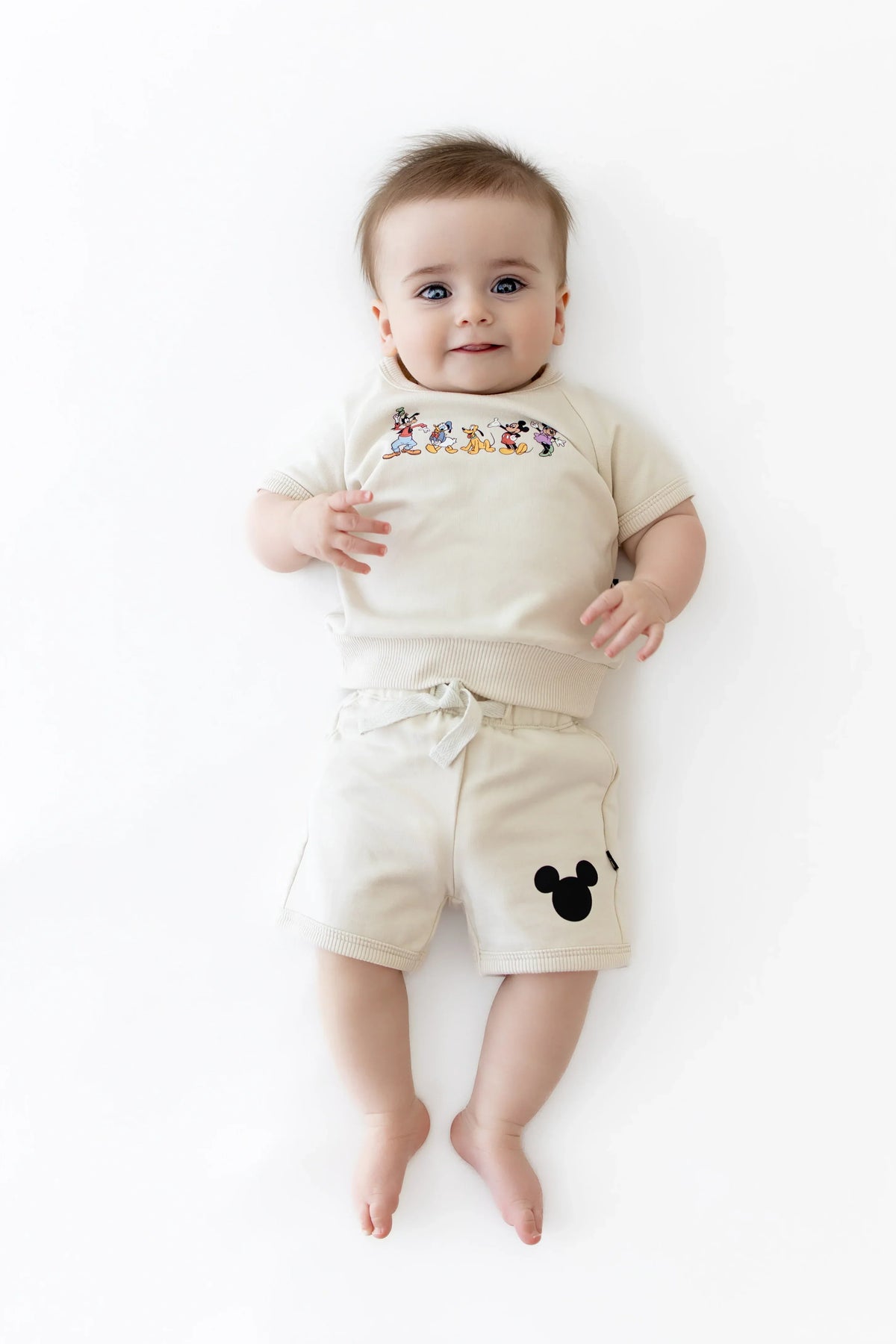 Short Sleeve Jogger Set in Mickey and Friends on Ecru Main image