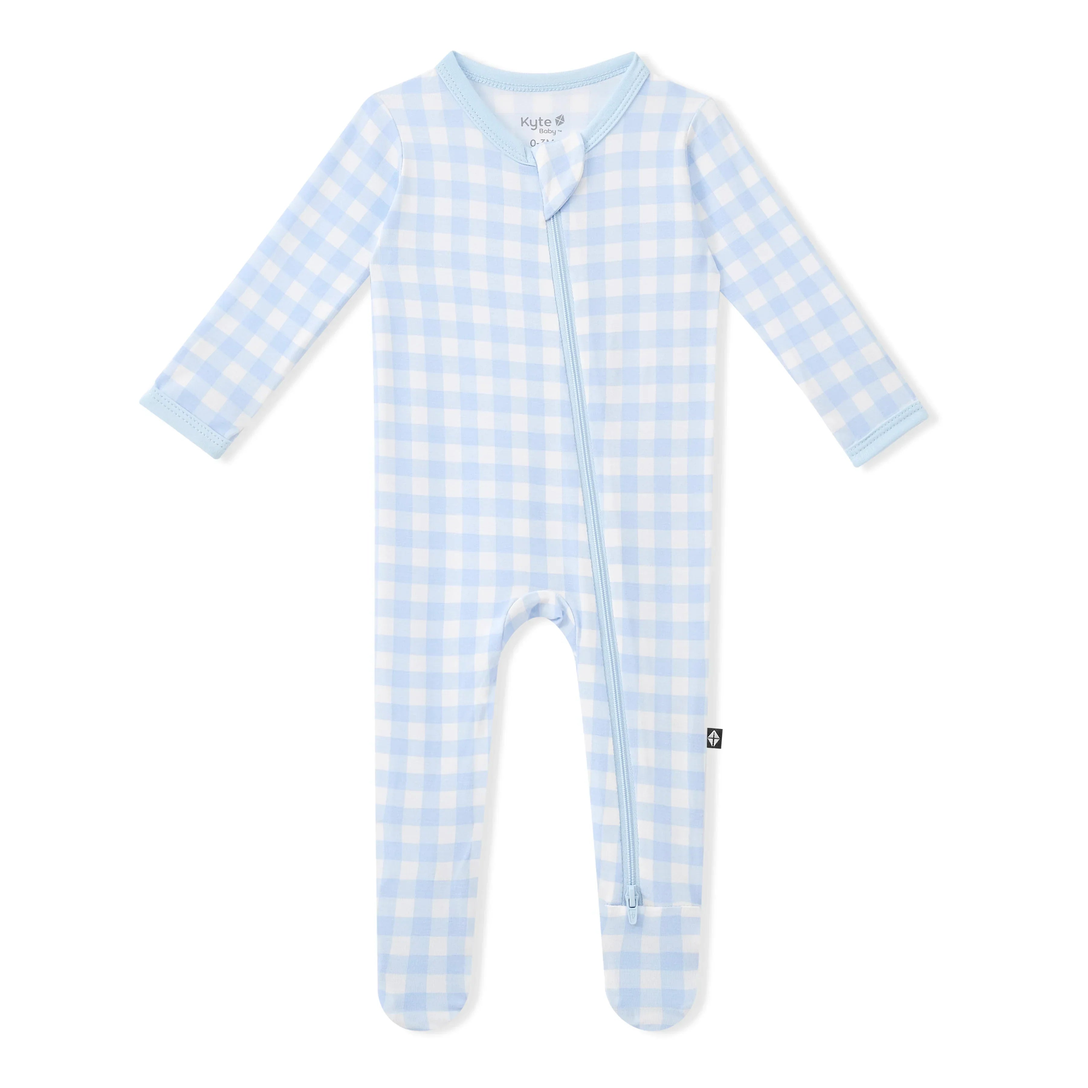 Zippered Footie in Gingham Breeze Secondary image