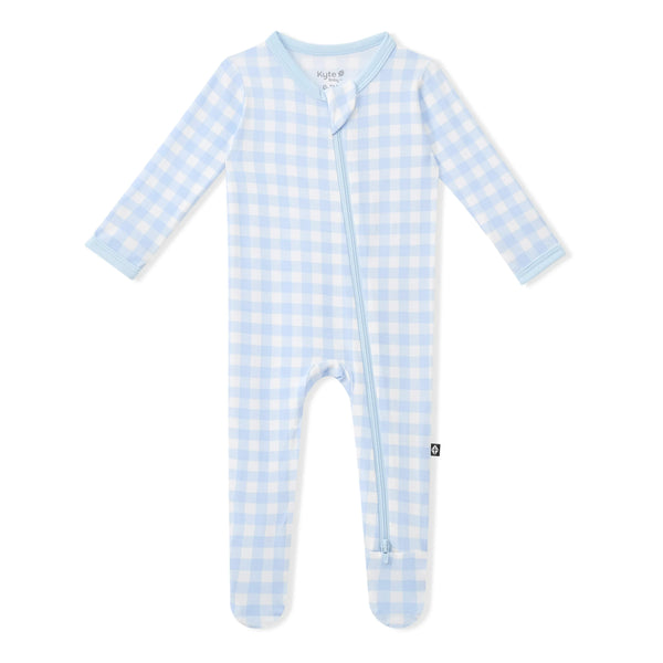 Zippered Footie in Gingham Breeze