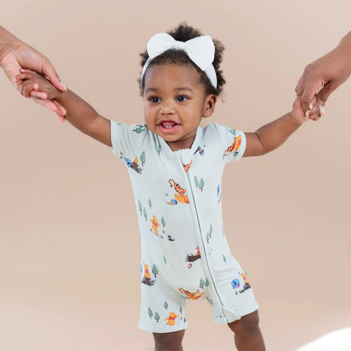Zipper Shortall Romper in Winnie the Pooh Hundred Acre Wood Main image