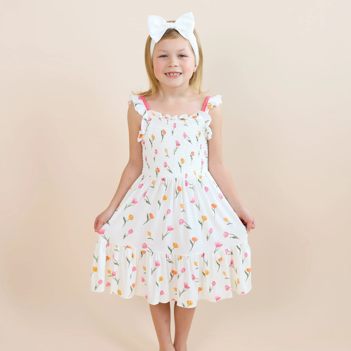 Smocked Dress in Tulip Main image