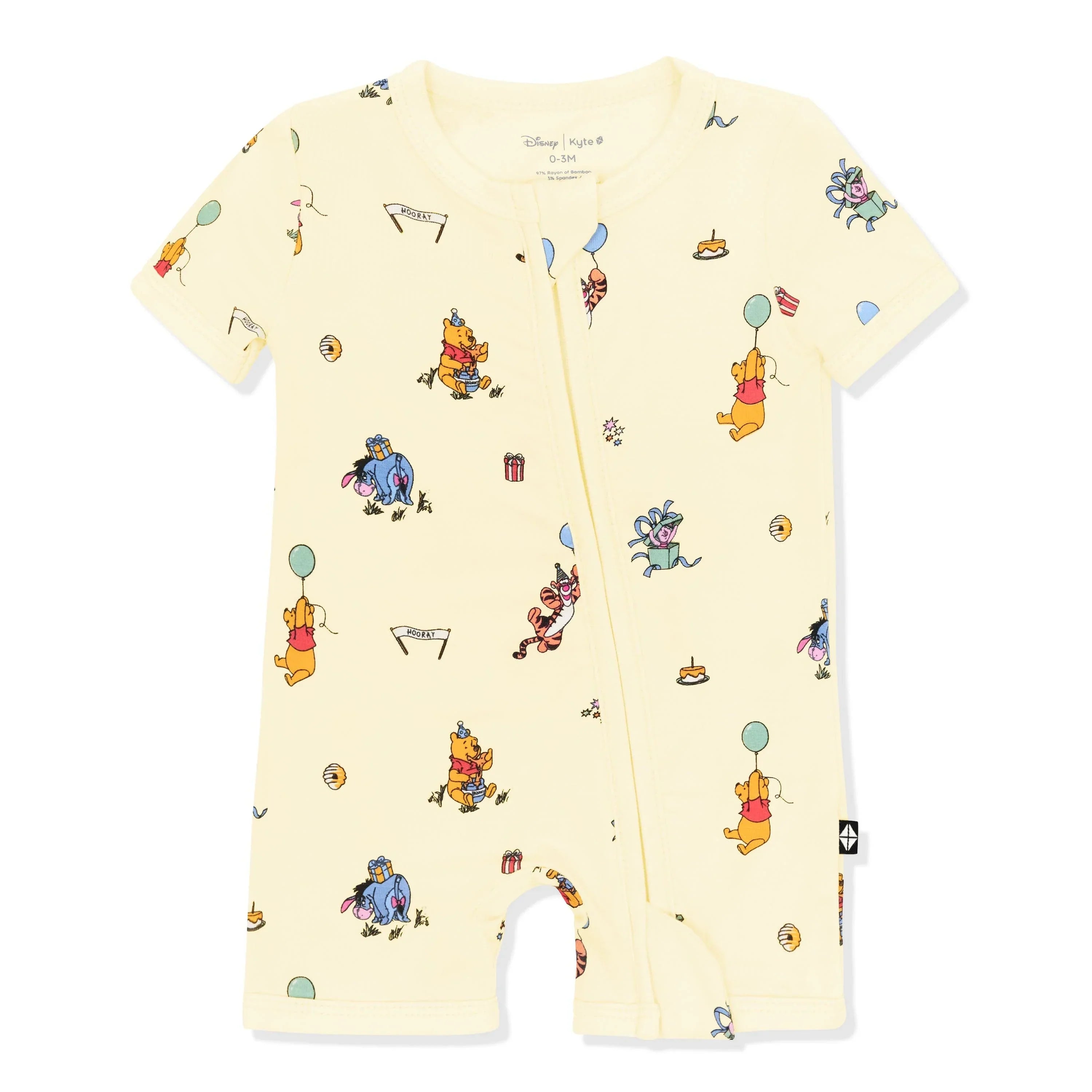 Zipper Shortall Romper in Winnie the Pooh Celebration Secondary image