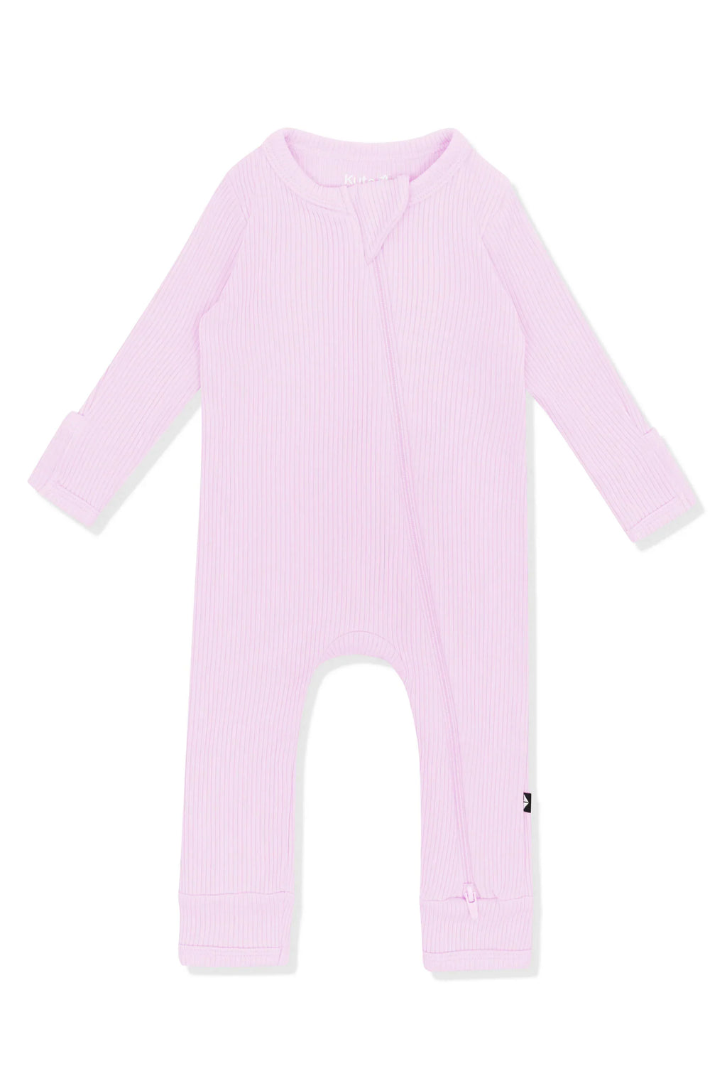 Ribbed Zipper Romper in Thistle