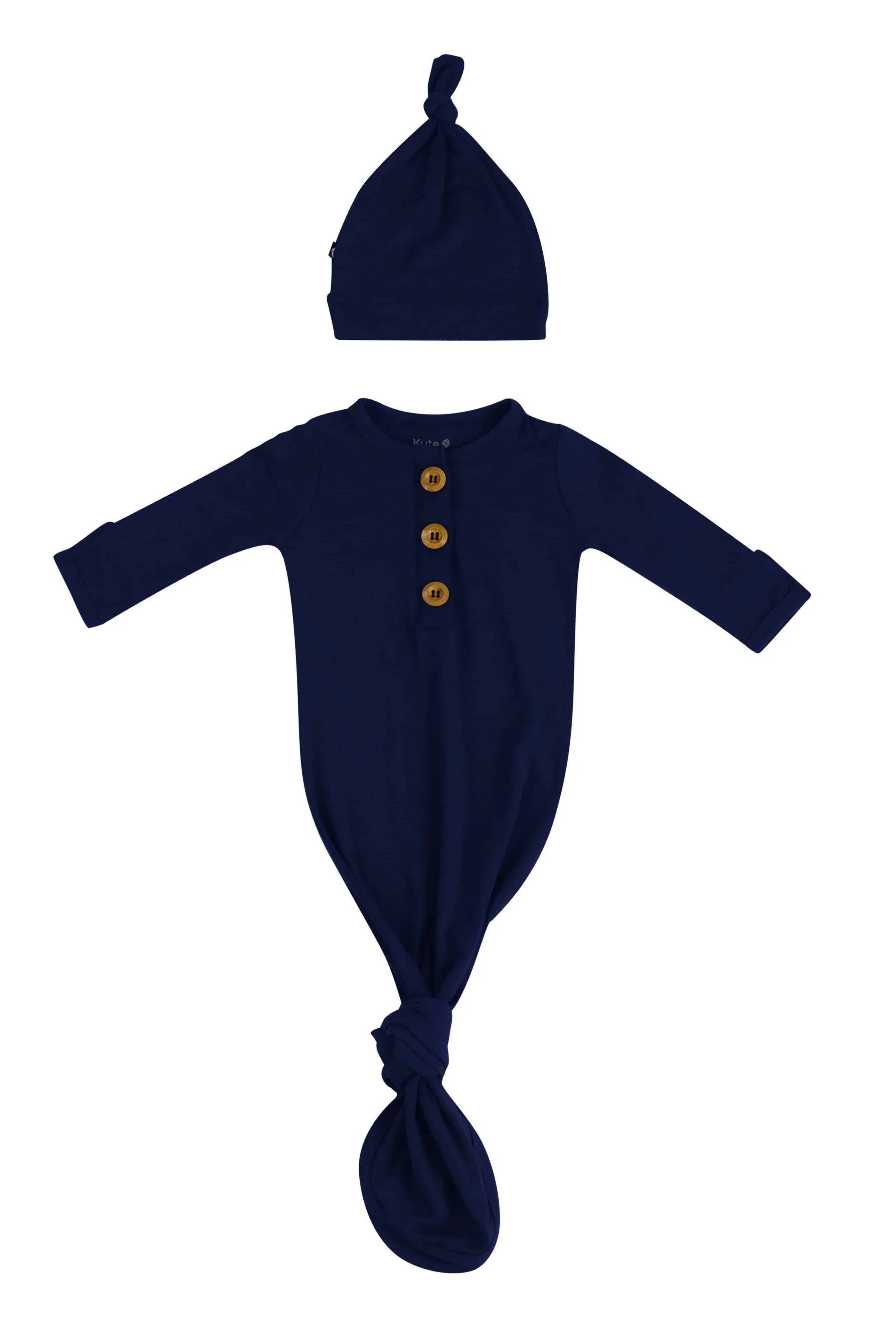 Knotted Gown with Hat Set in Navy Secondary image
