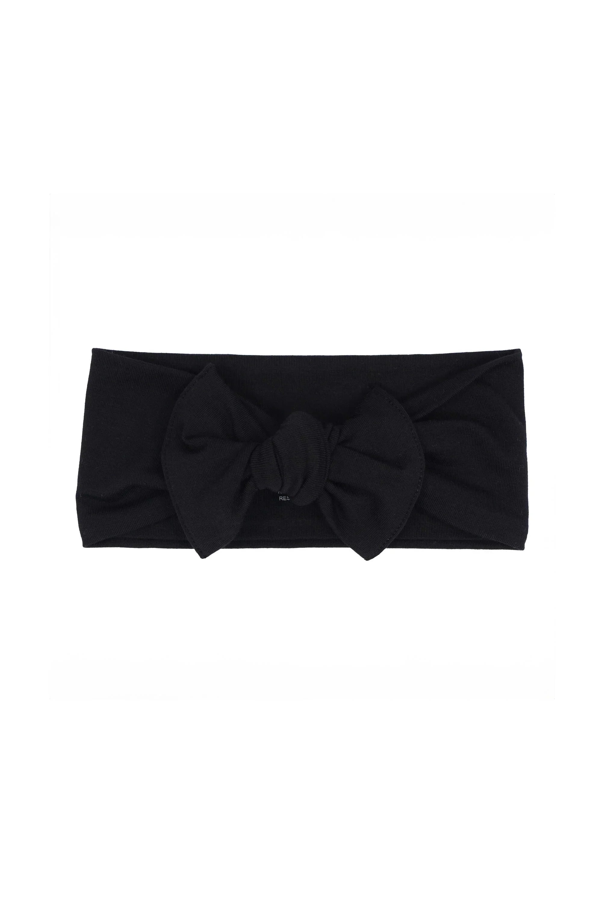 Knotted Bow Headband in Midnight Secondary image
